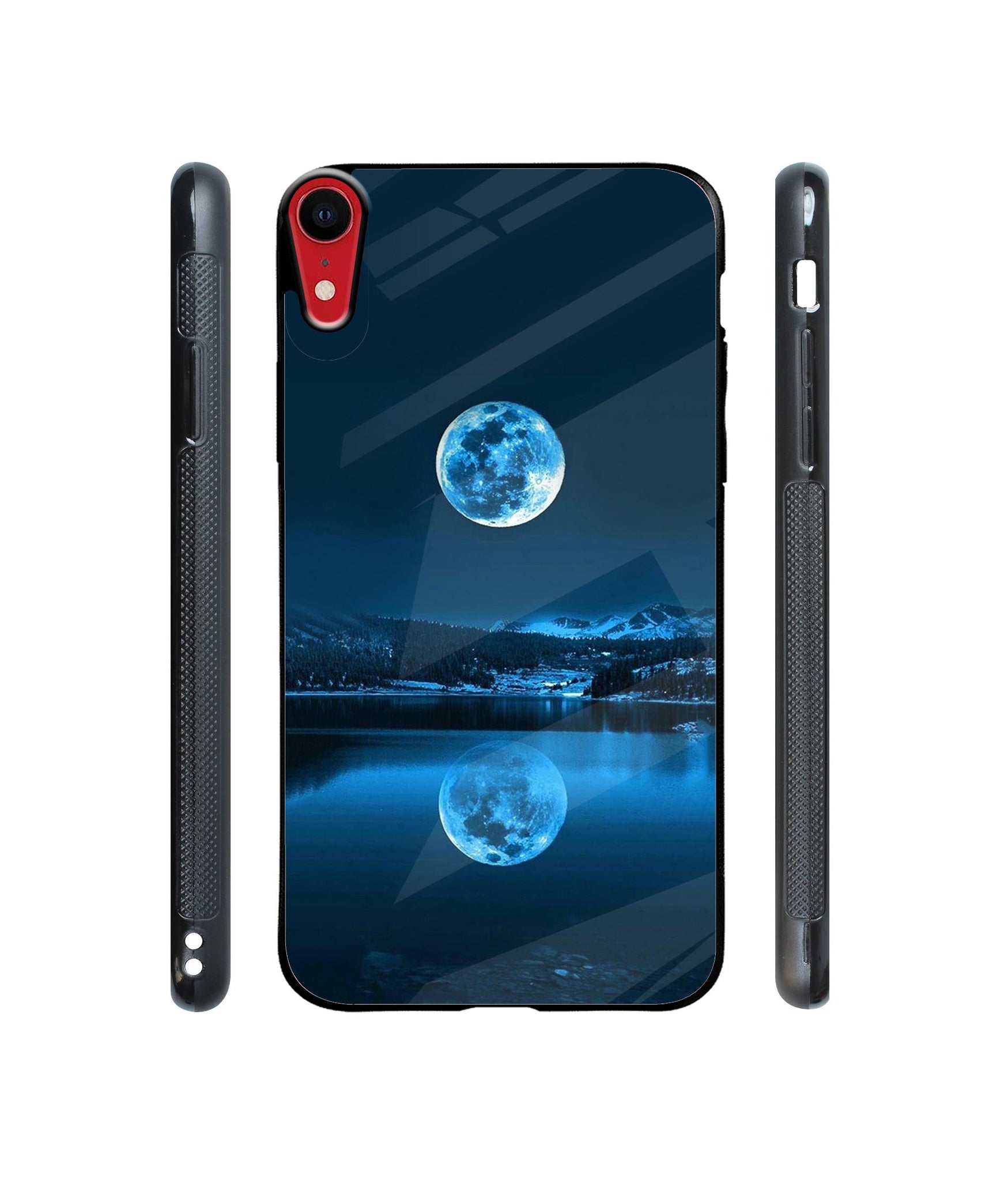 Moon Pattern Print Designer Printed Glass Cover for Apple iPhone XR