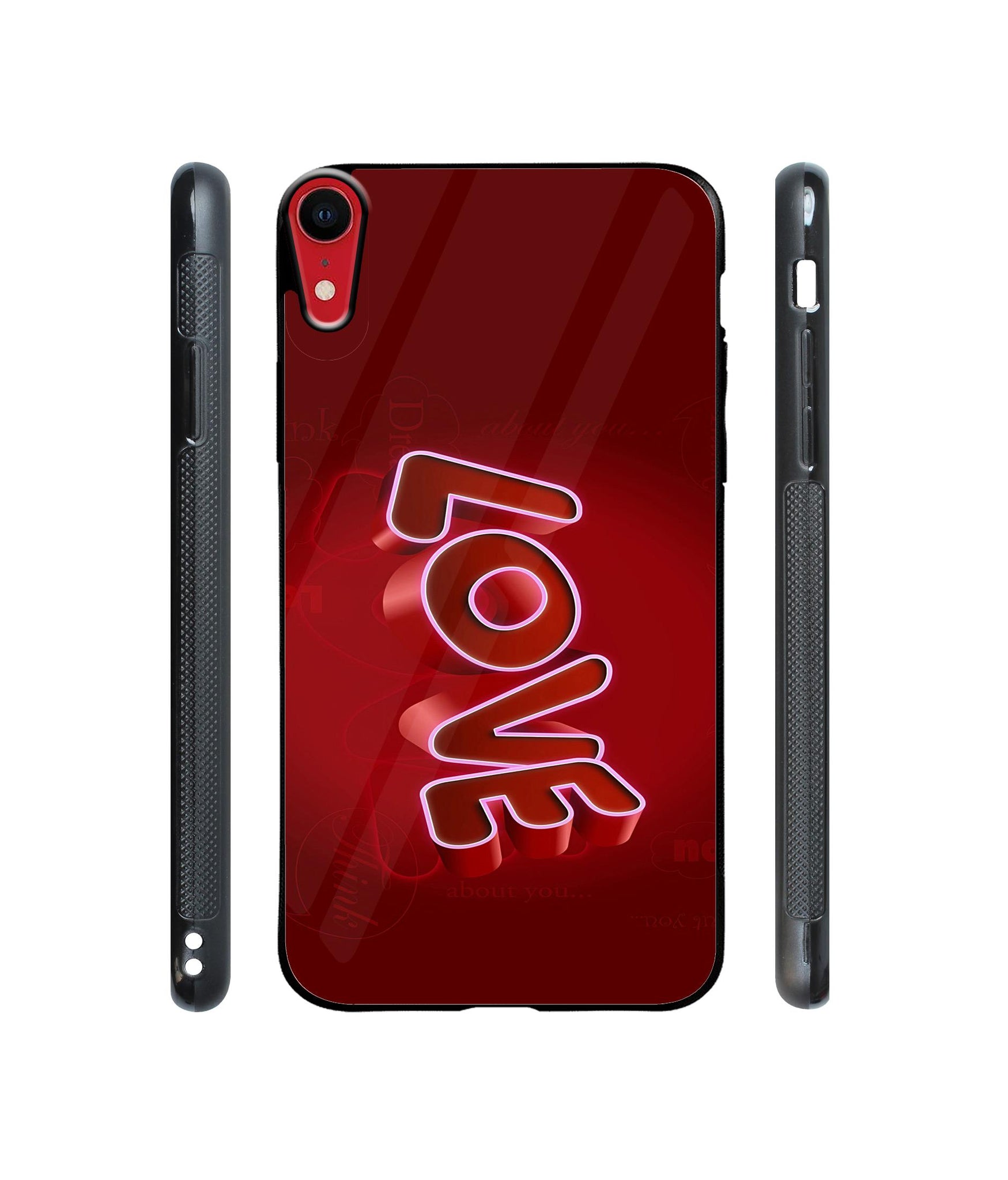 Love 3D Pattern Designer Printed Glass Cover for Apple iPhone XR