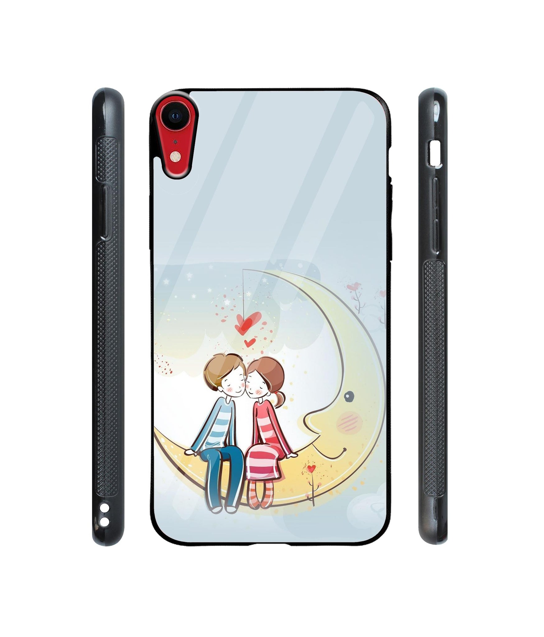 Couple Sitting On Moon Designer Printed Glass Cover for Apple iPhone XR