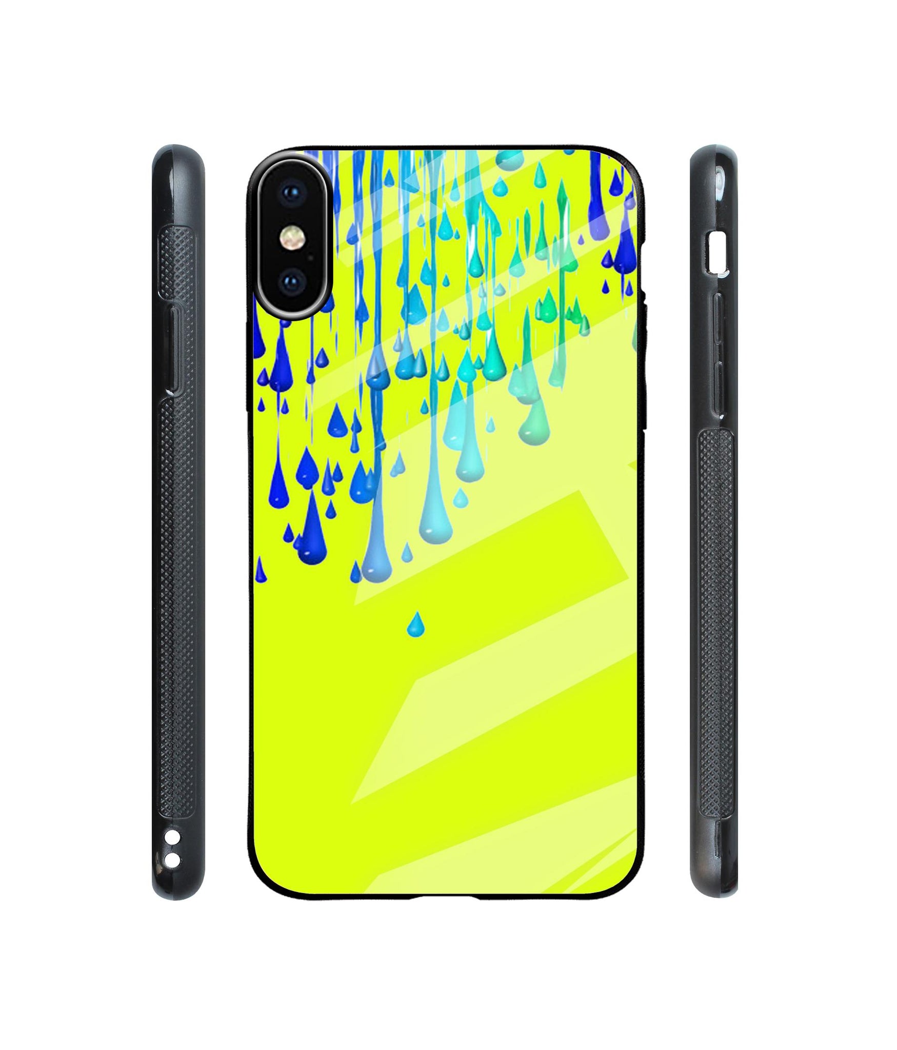 Neon Paint Designer Printed Glass Cover for Apple iPhone XS Max