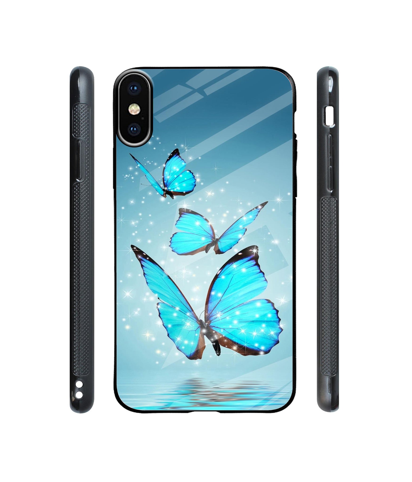 Flying Butterflies Designer Printed Glass Cover for Apple iPhone XS Max
