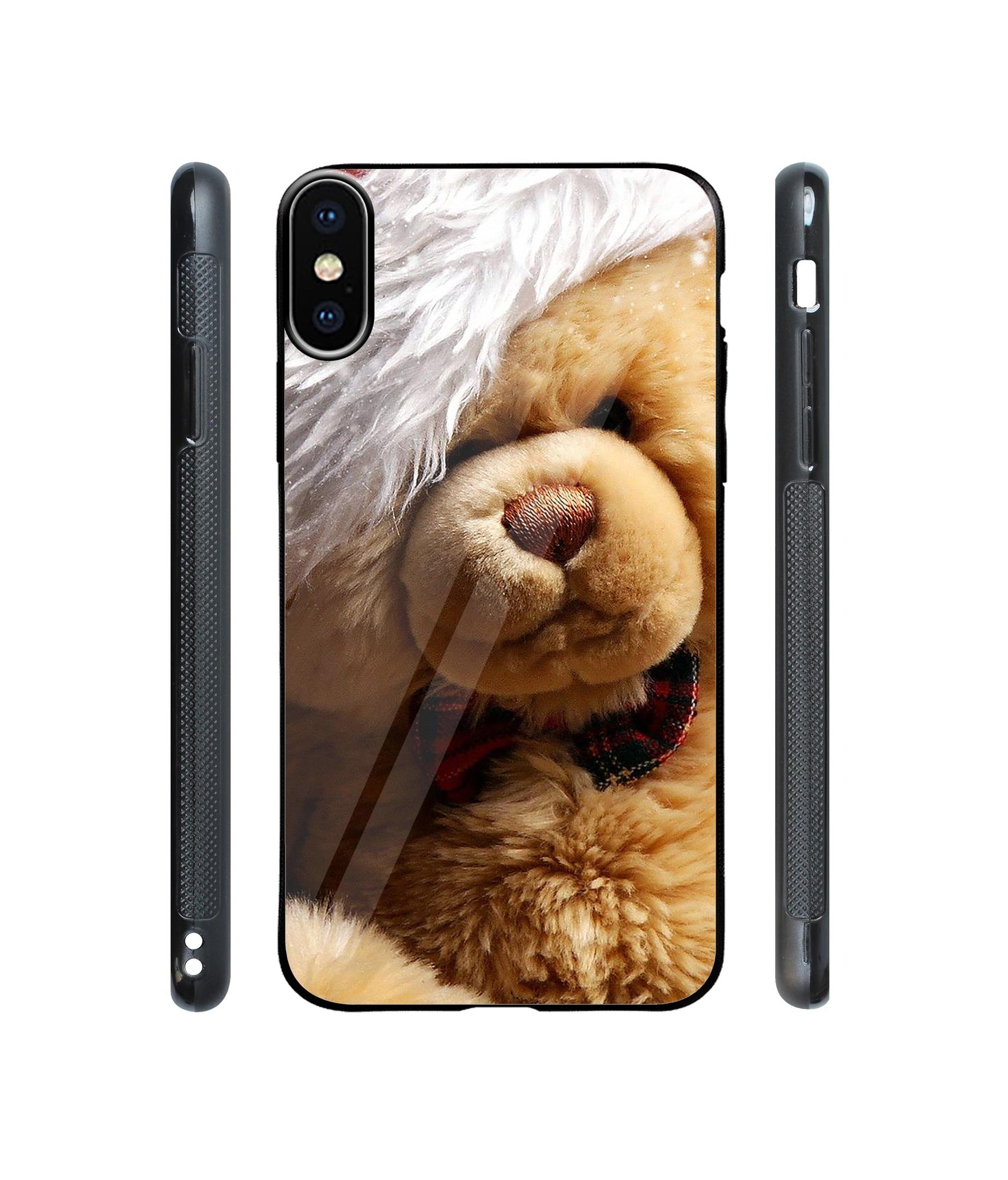 Santa Taddy Designer Printed Glass Cover for Apple iPhone XS Max