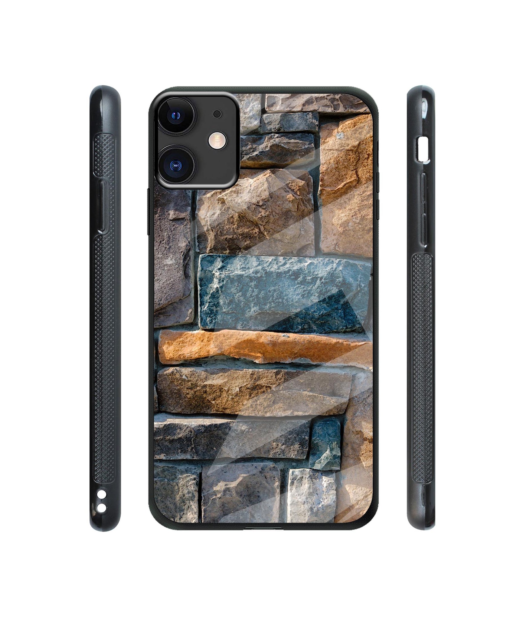 Decorative Stone Cladding Designer Printed Glass Cover for Apple iPhone 11