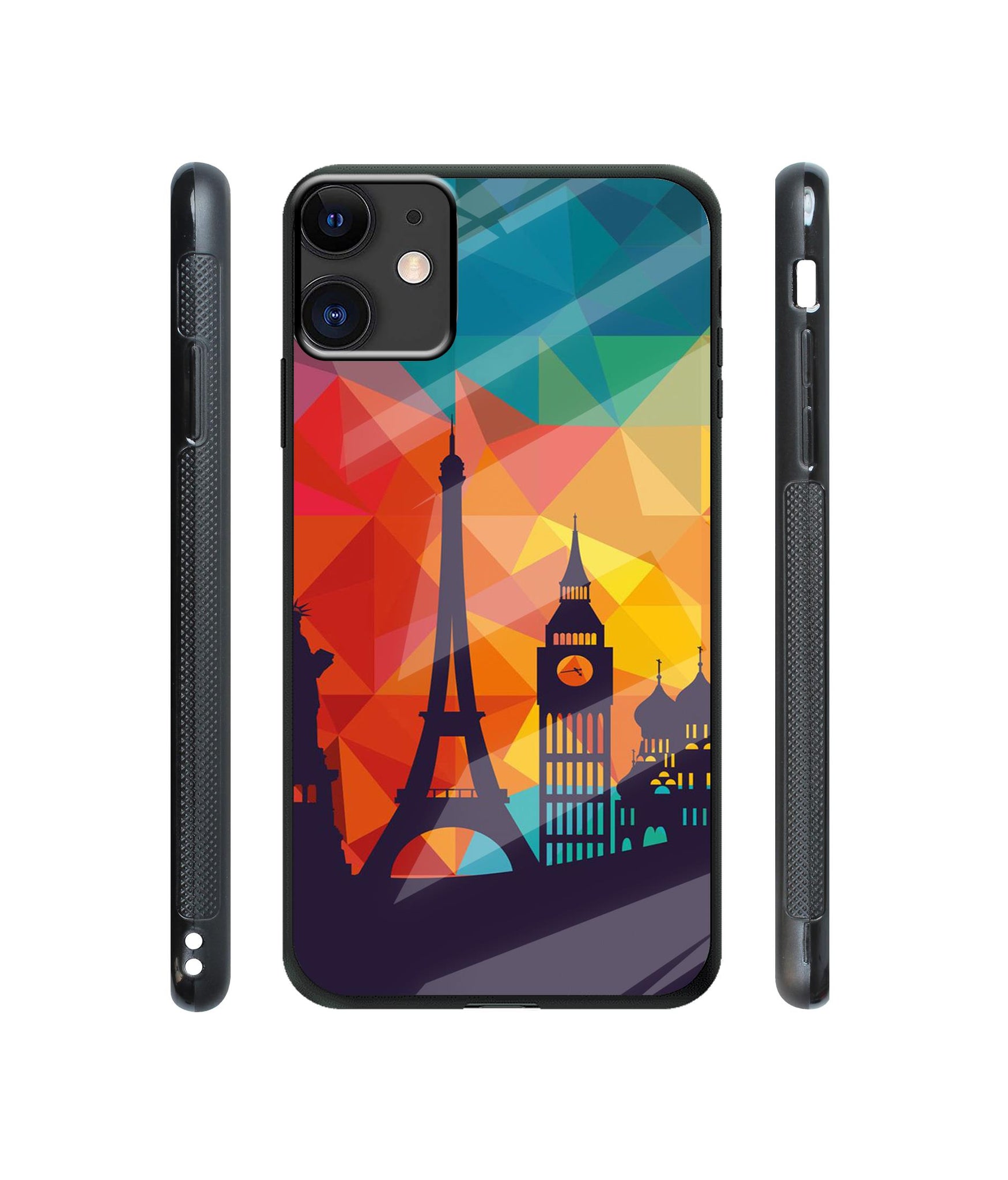 Colored Paris Designer Printed Glass Cover for Apple iPhone 11