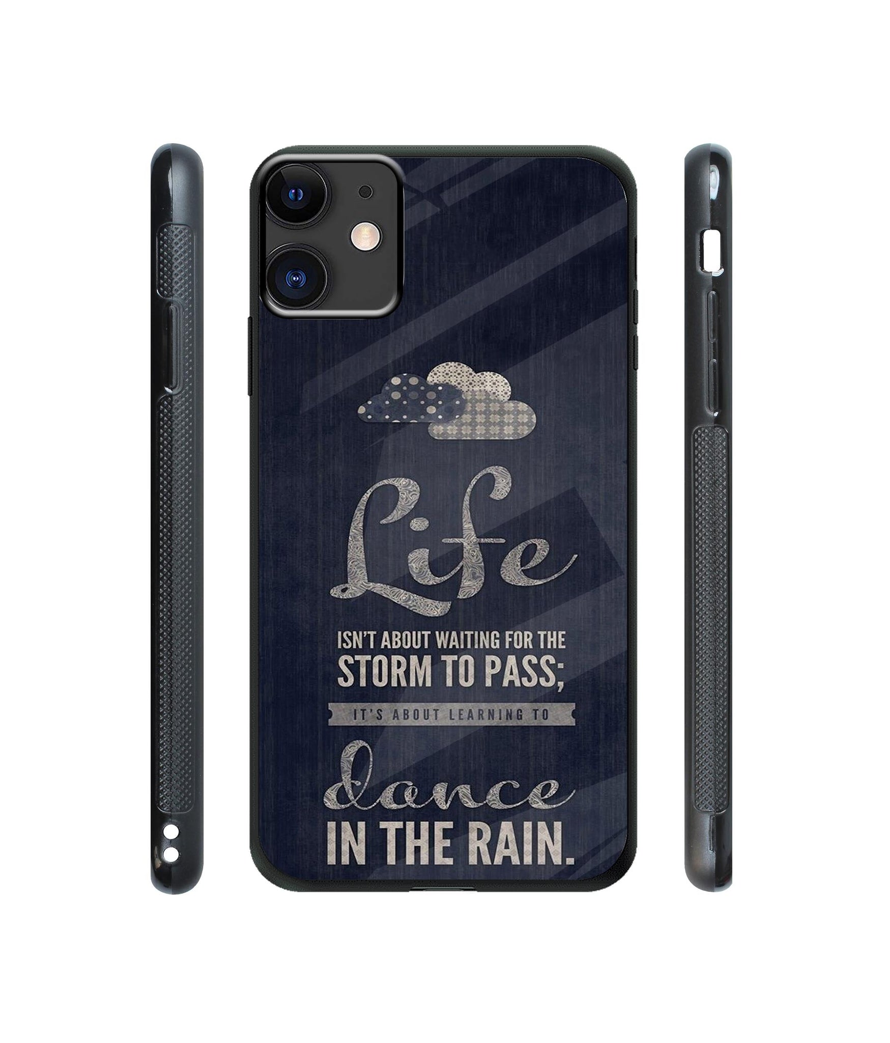 Life Pattern Print Designer Printed Glass Cover for Apple iPhone 11