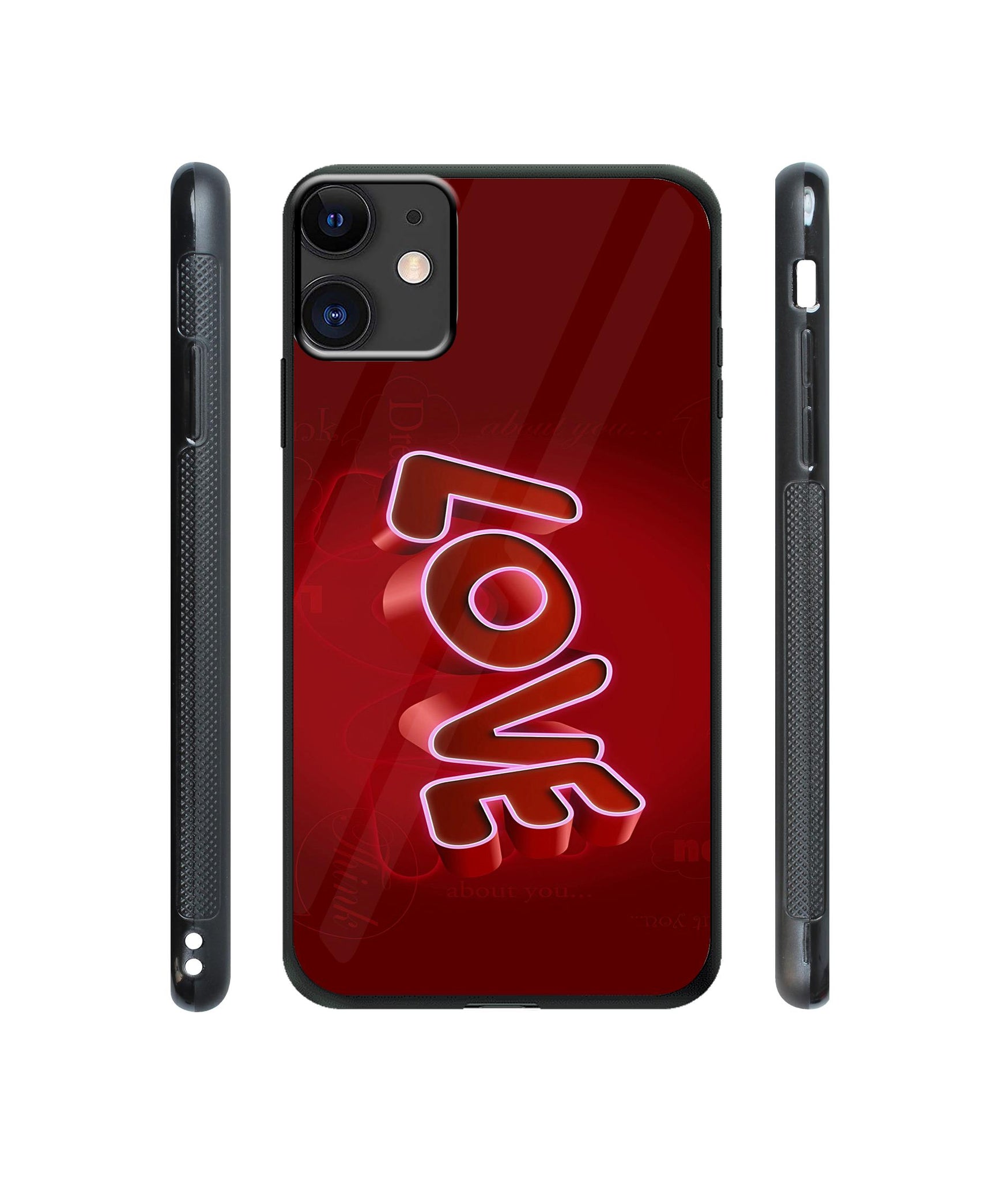 Love 3D Pattern Designer Printed Glass Cover for Apple iPhone 11