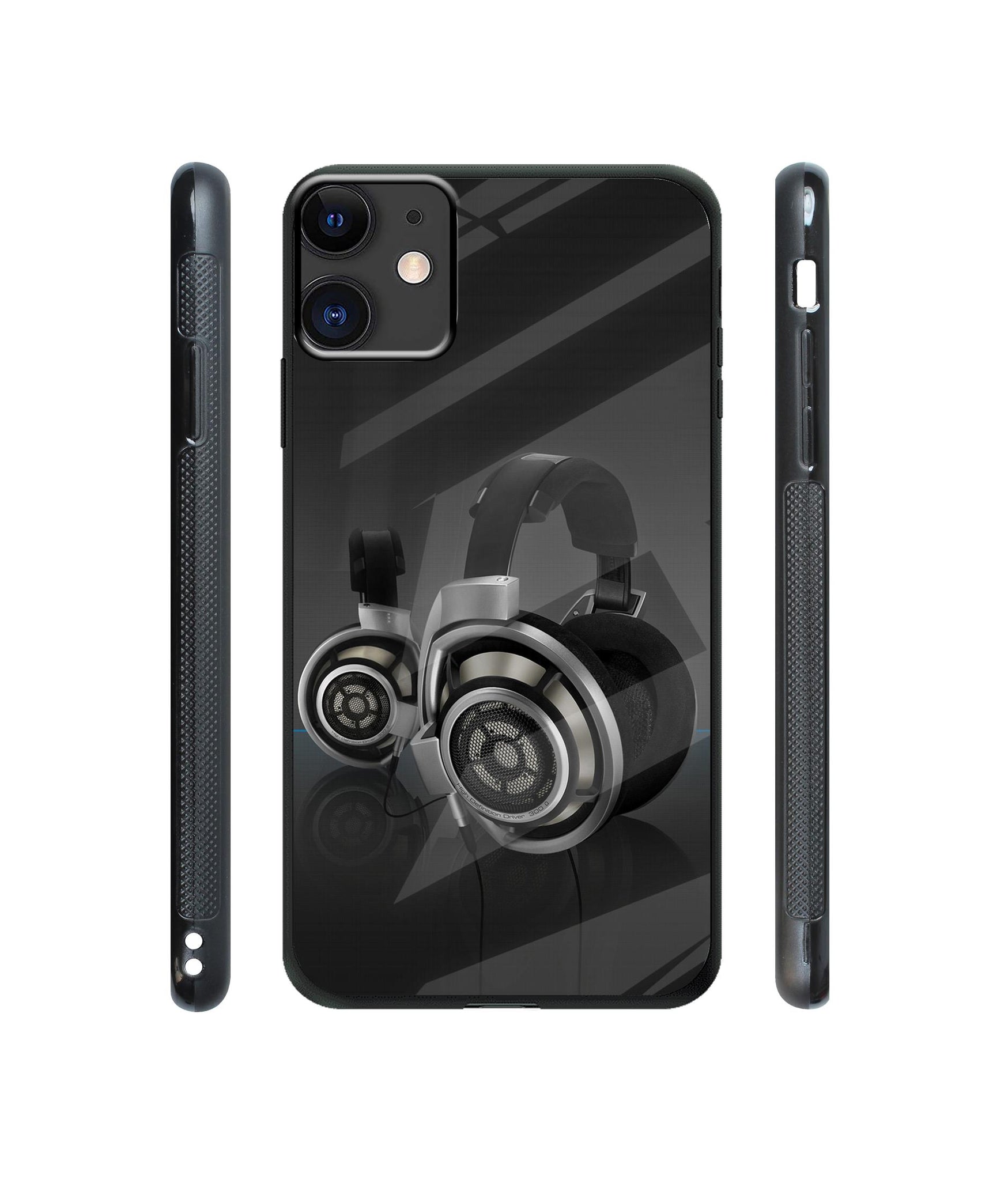 Head Phone Designer Printed Glass Cover for Apple iPhone 11