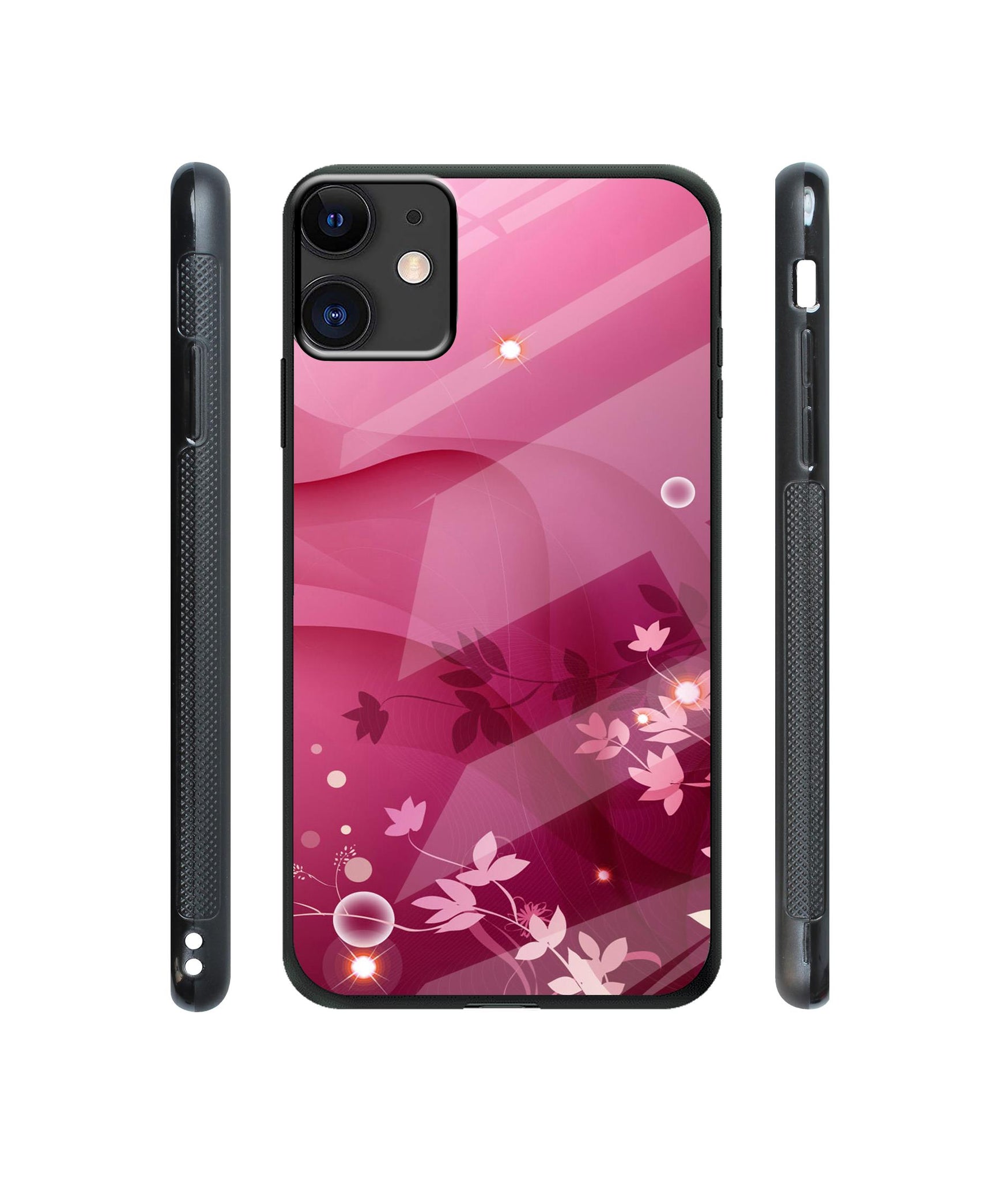 Pink Abstract Designer Printed Glass Cover for Apple iPhone 11