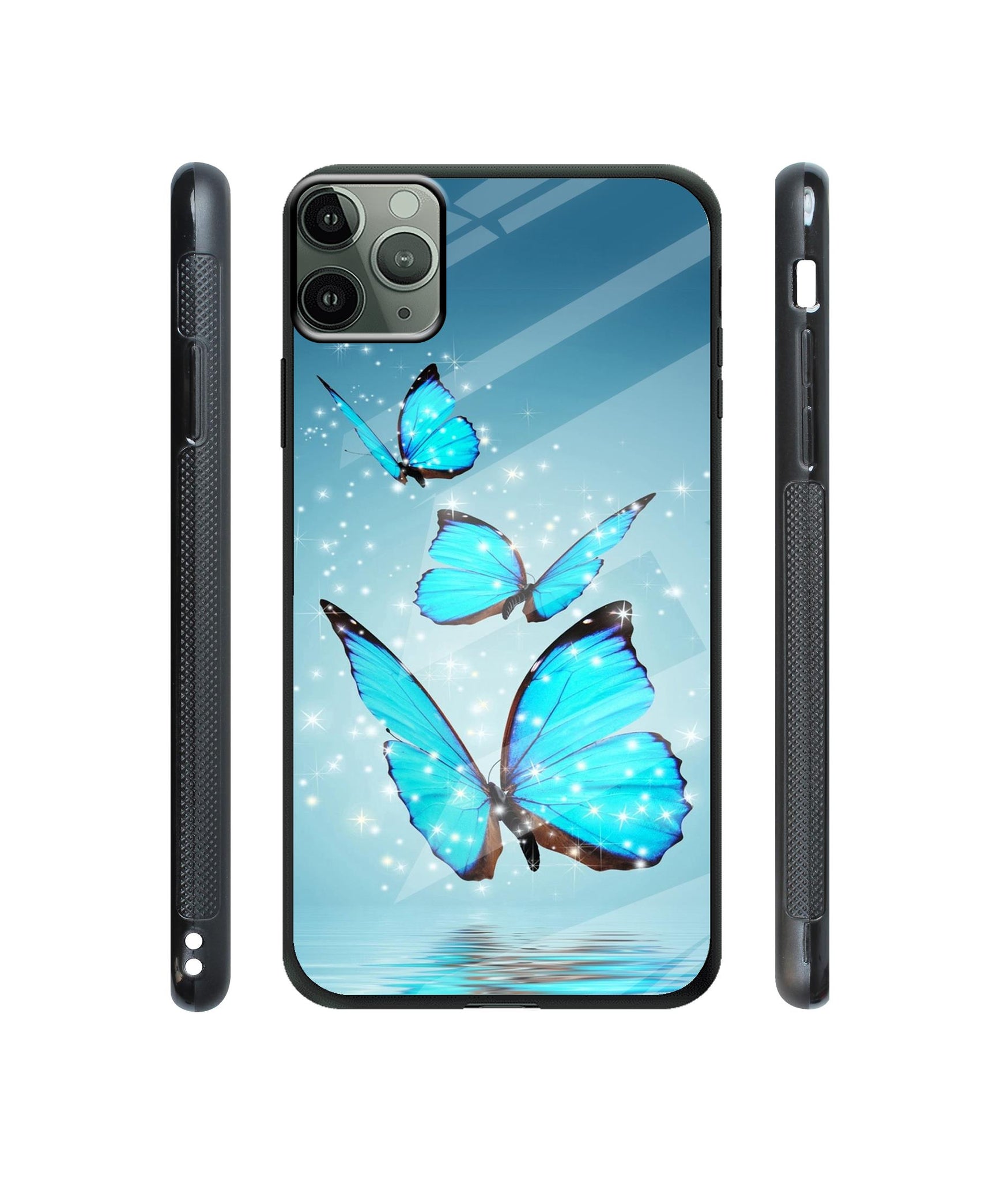 Flying Butterflies Designer Printed Glass Cover for Apple iPhone 11 Pro