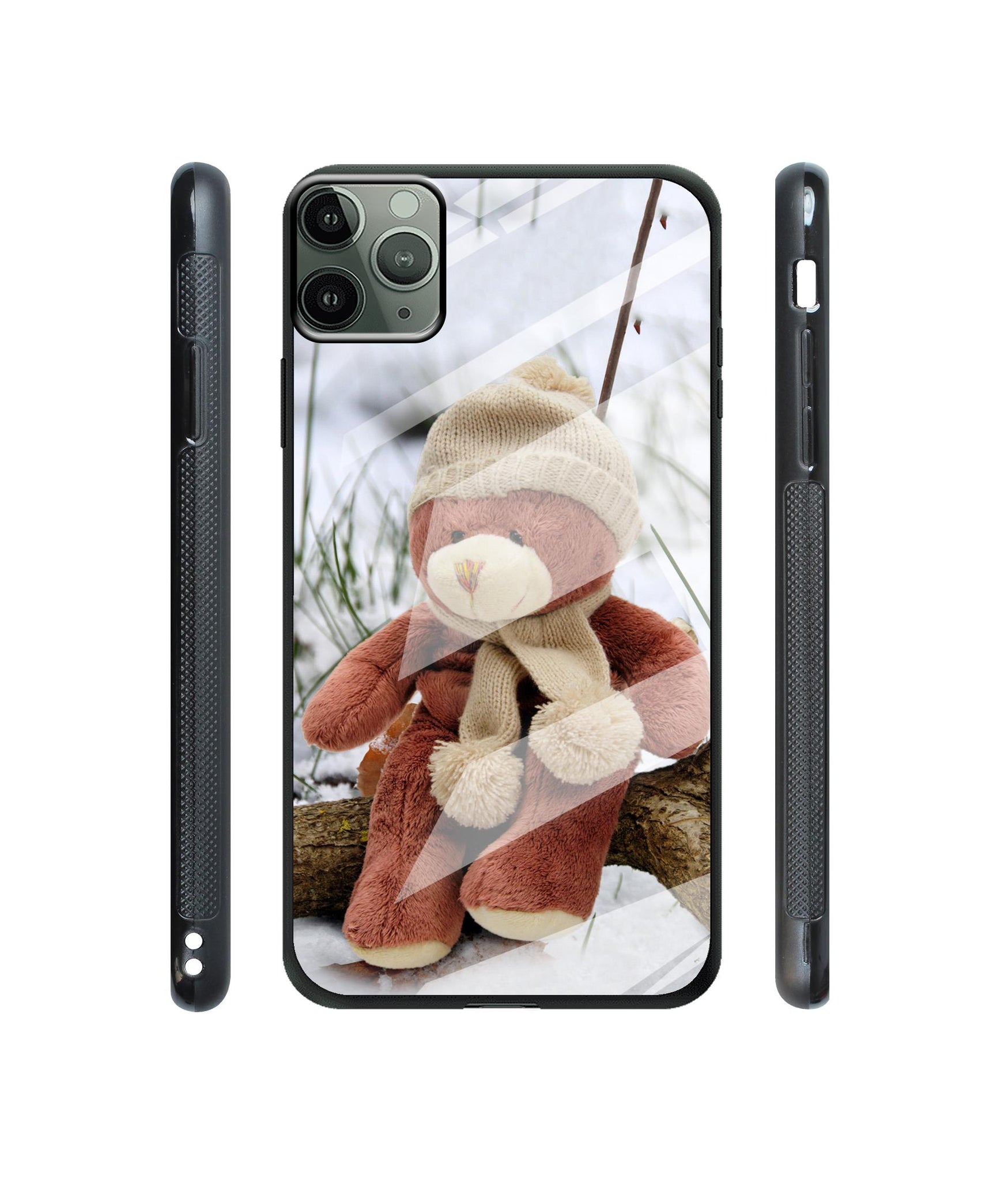 Woolen Bear Designer Printed Glass Cover for Apple iPhone 11 Pro