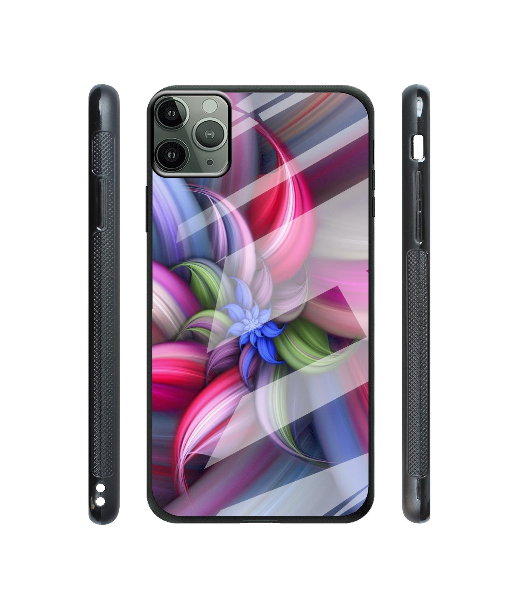 Colorful Flower Designer Printed Glass Cover for Apple iPhone 11 Pro