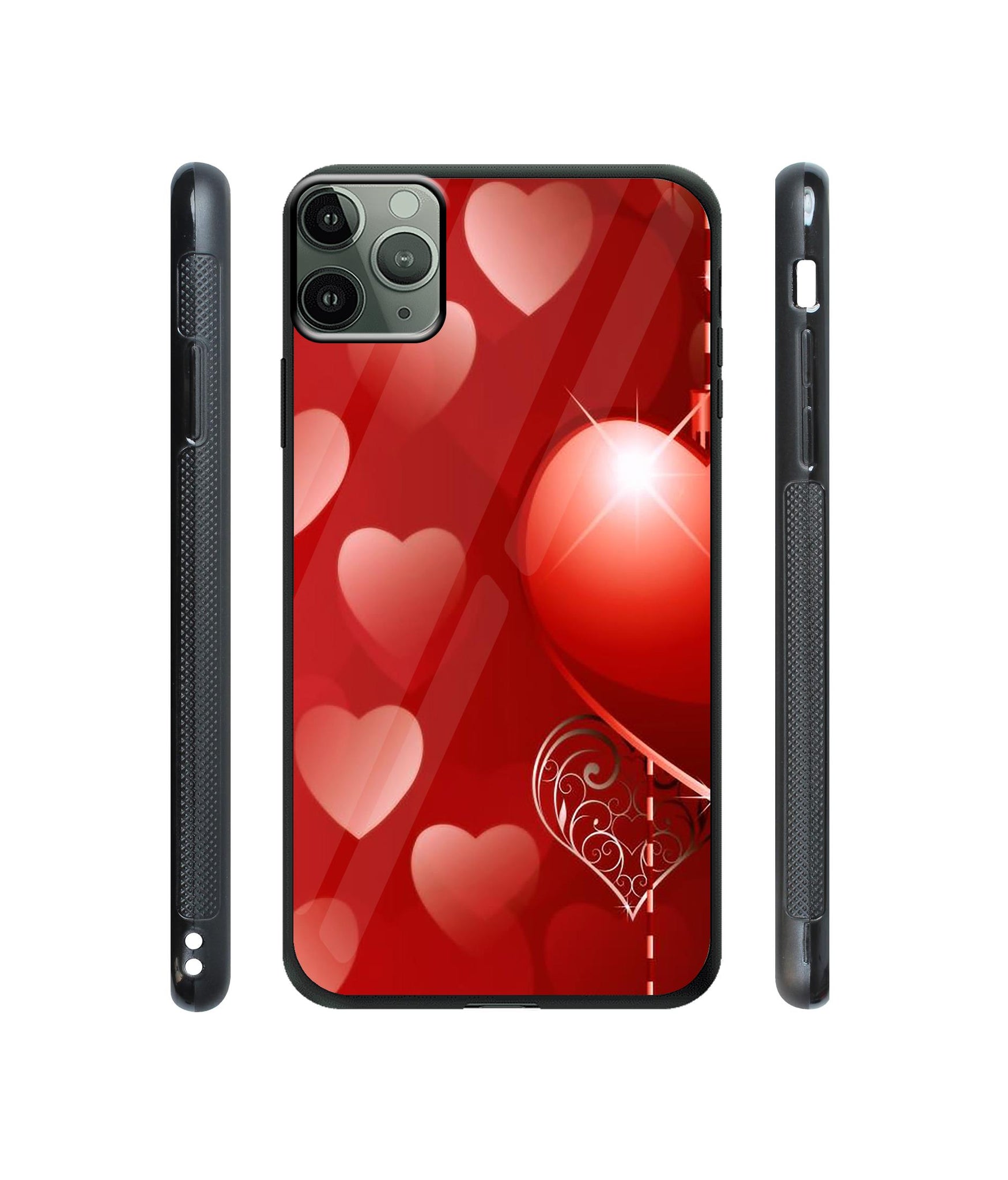 Heart Patten Designer Printed Glass Cover for Apple iPhone 11 Pro