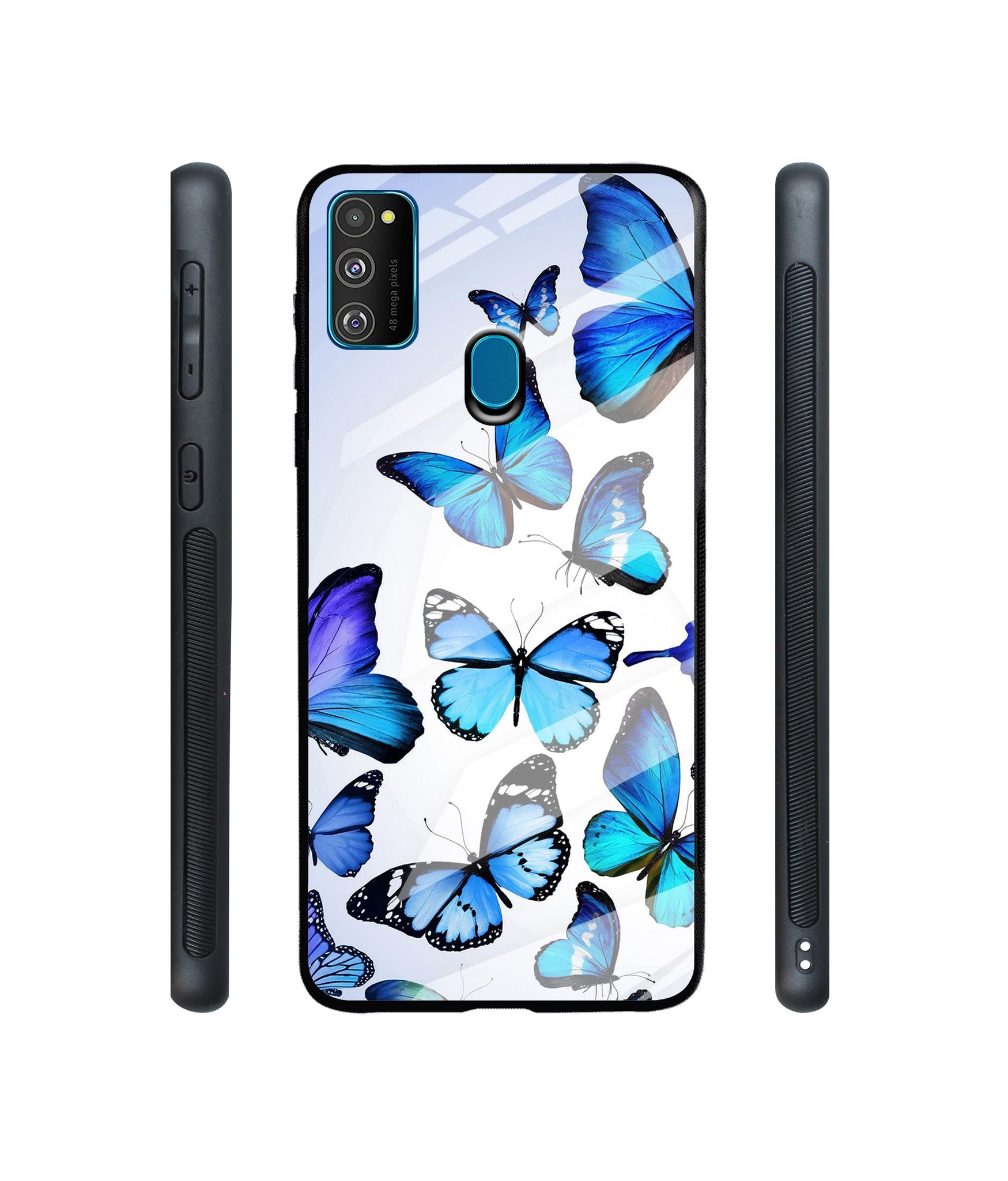 Colorful Butterfly Designer Printed Glass Cover for Samsung Galaxy M21 / M30s