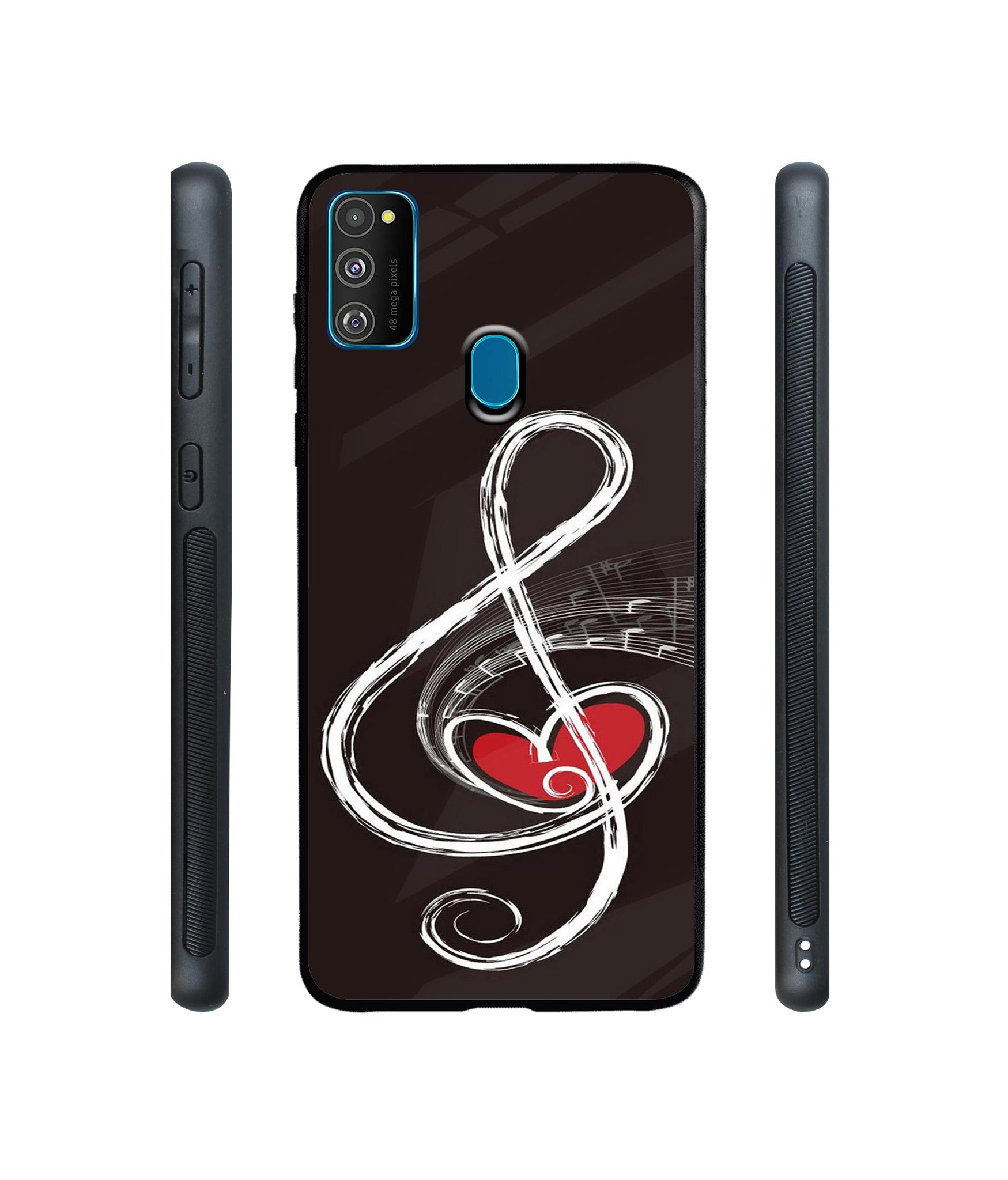 Love Note Music Designer Printed Glass Cover for Samsung Galaxy M21 / M30s