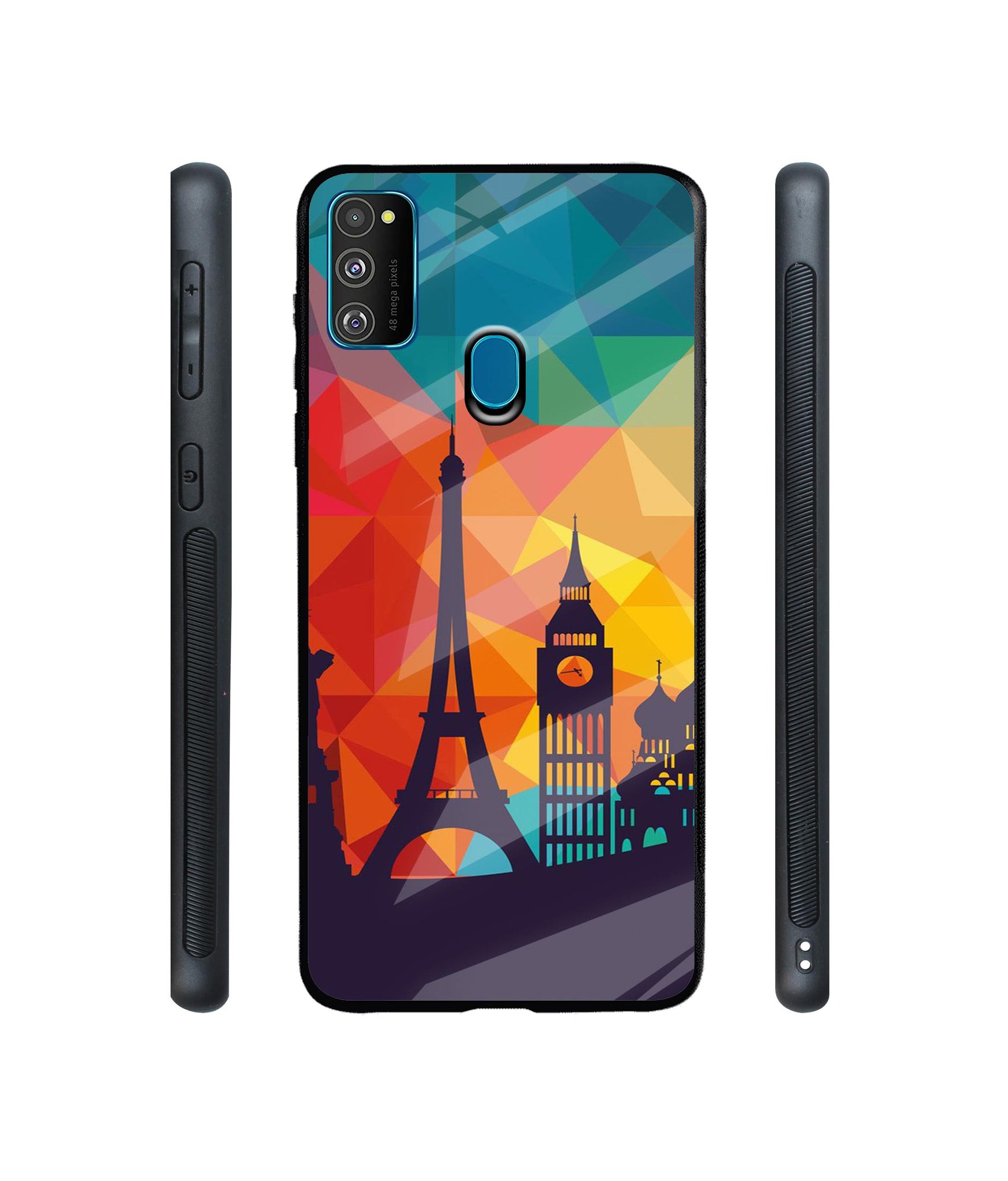 Colored Paris Designer Printed Glass Cover for Samsung Galaxy M21 / M30s