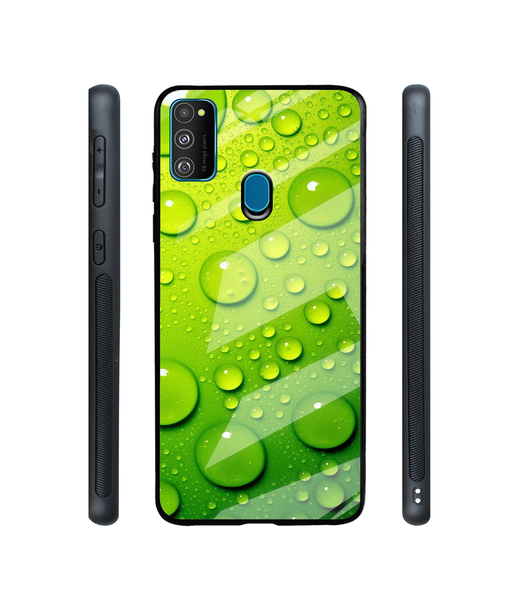 Green Bubbles Designer Printed Glass Cover for Samsung Galaxy M21 / M30s