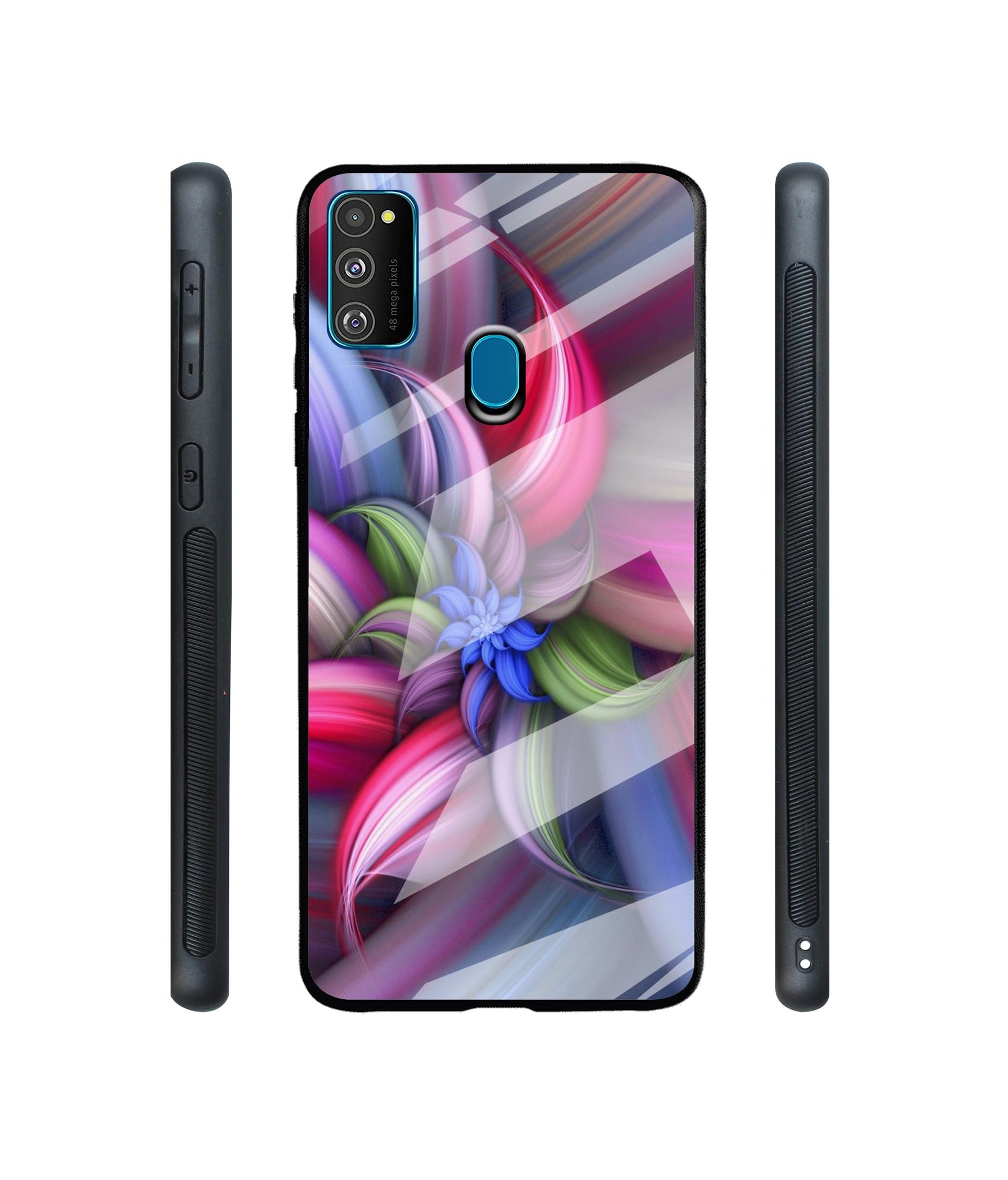 Colorful Flower Designer Printed Glass Cover for Samsung Galaxy M21 / M30s