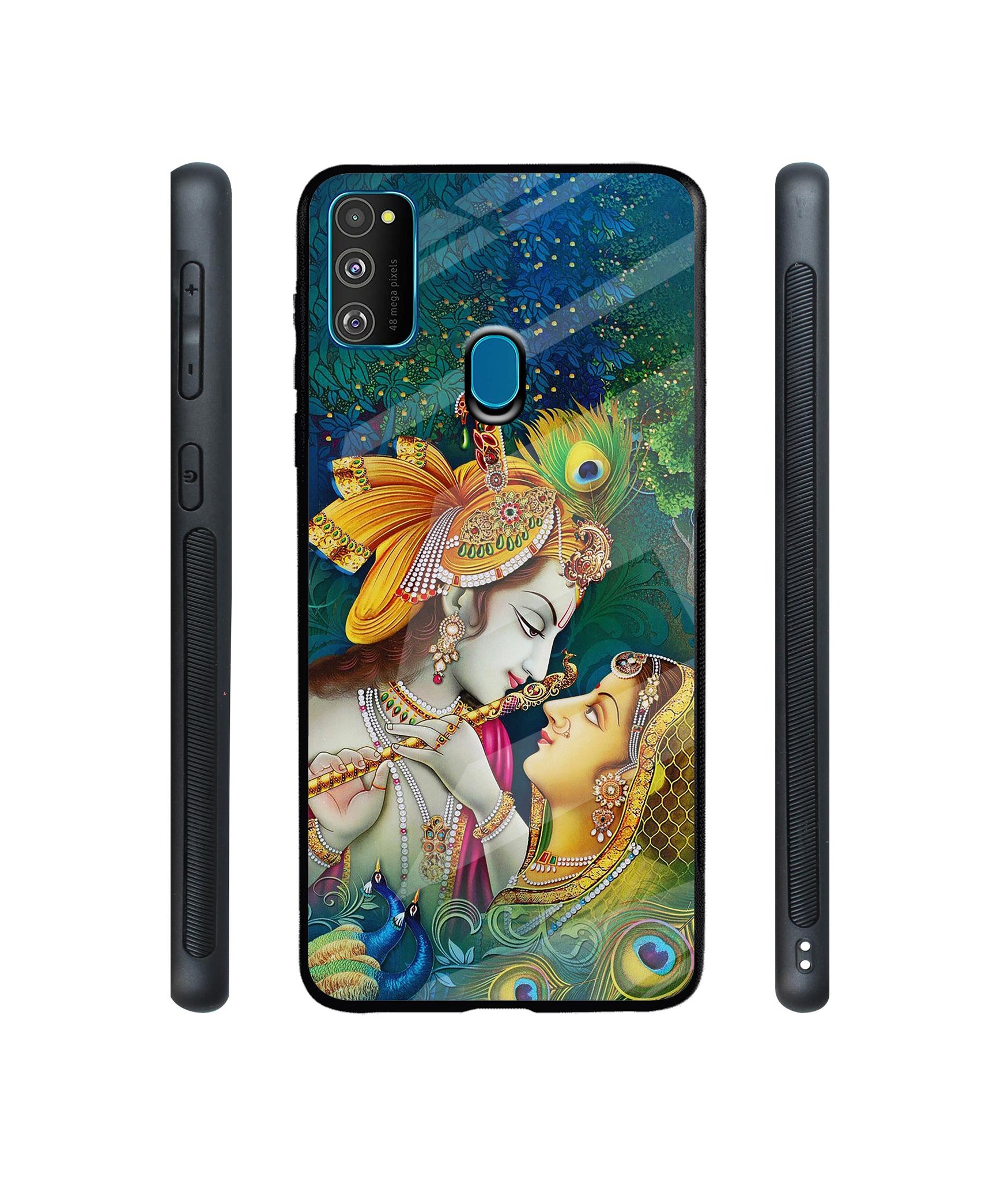 Radha Kishan Love Designer Printed Glass Cover for Samsung Galaxy M21 / M30s