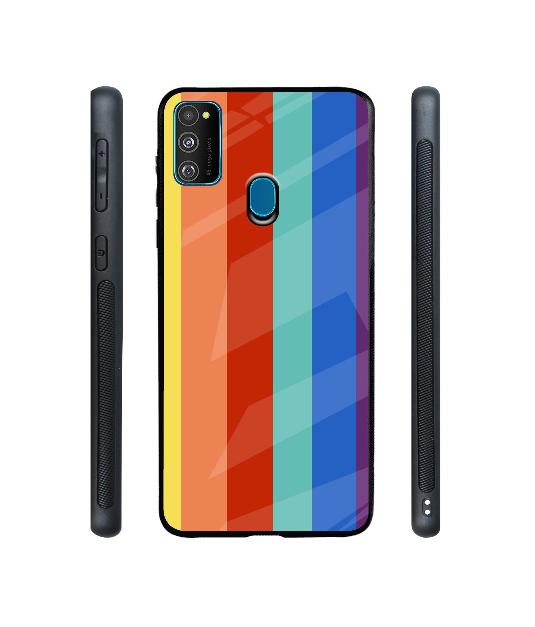 Rainbow Colors Designer Printed Glass Cover for Samsung Galaxy M21 / M30s