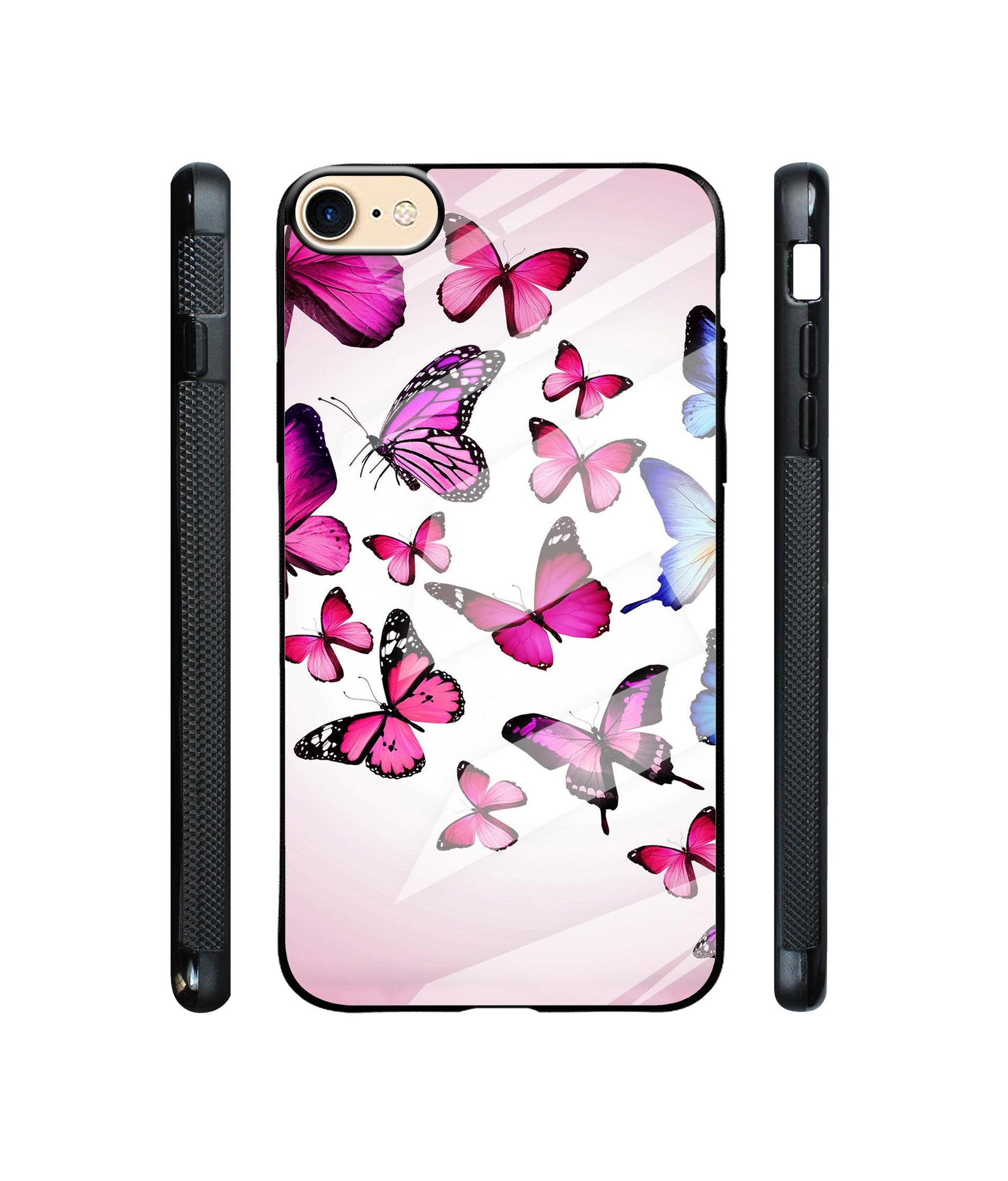 Flying Butterfly Colorful Designer Printed Glass Cover for Apple iPhone 7 / iPhone 8