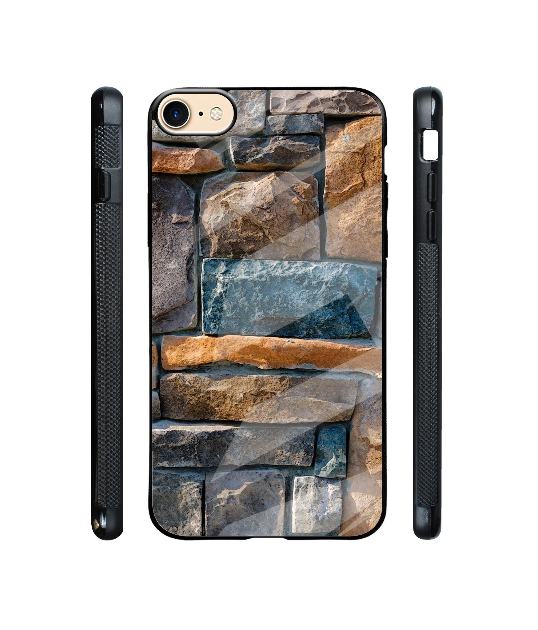 Decorative Stone Cladding Designer Printed Glass Cover for Apple iPhone 7 / iPhone 8