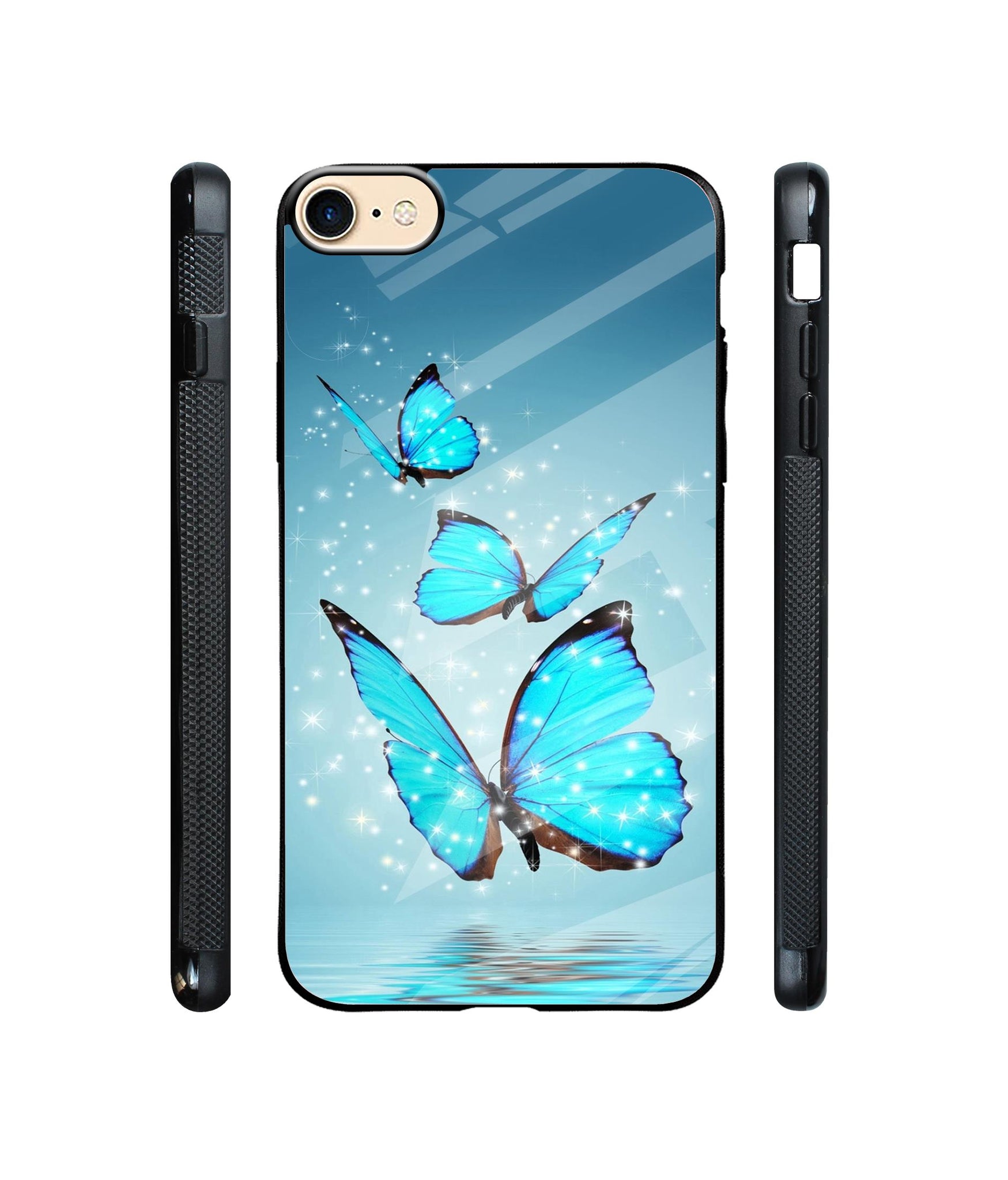 Flying Butterflies Designer Printed Glass Cover for Apple iPhone 7 / iPhone 8