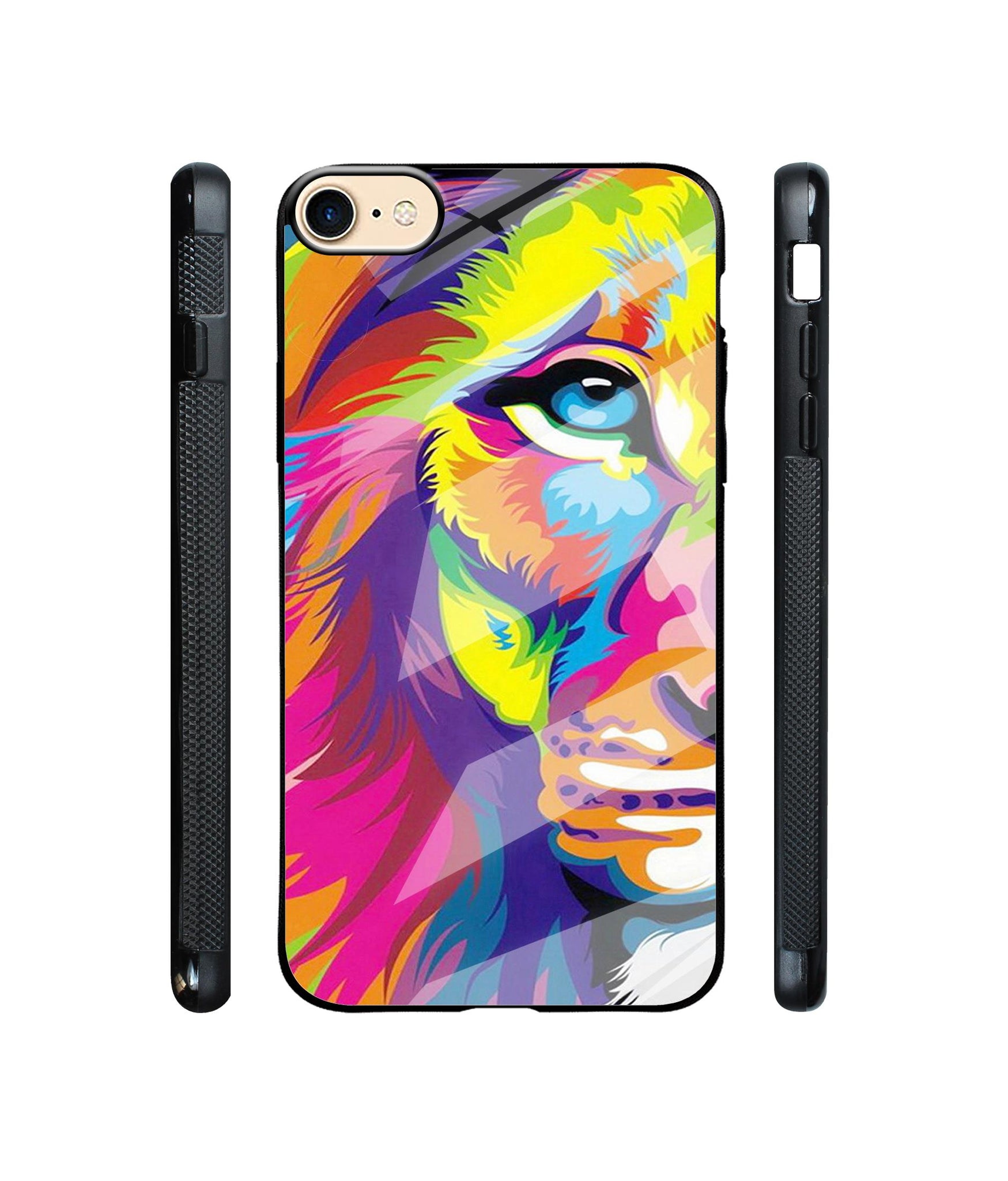 Lion Designer Printed Glass Cover for Apple iPhone 7 / iPhone 8