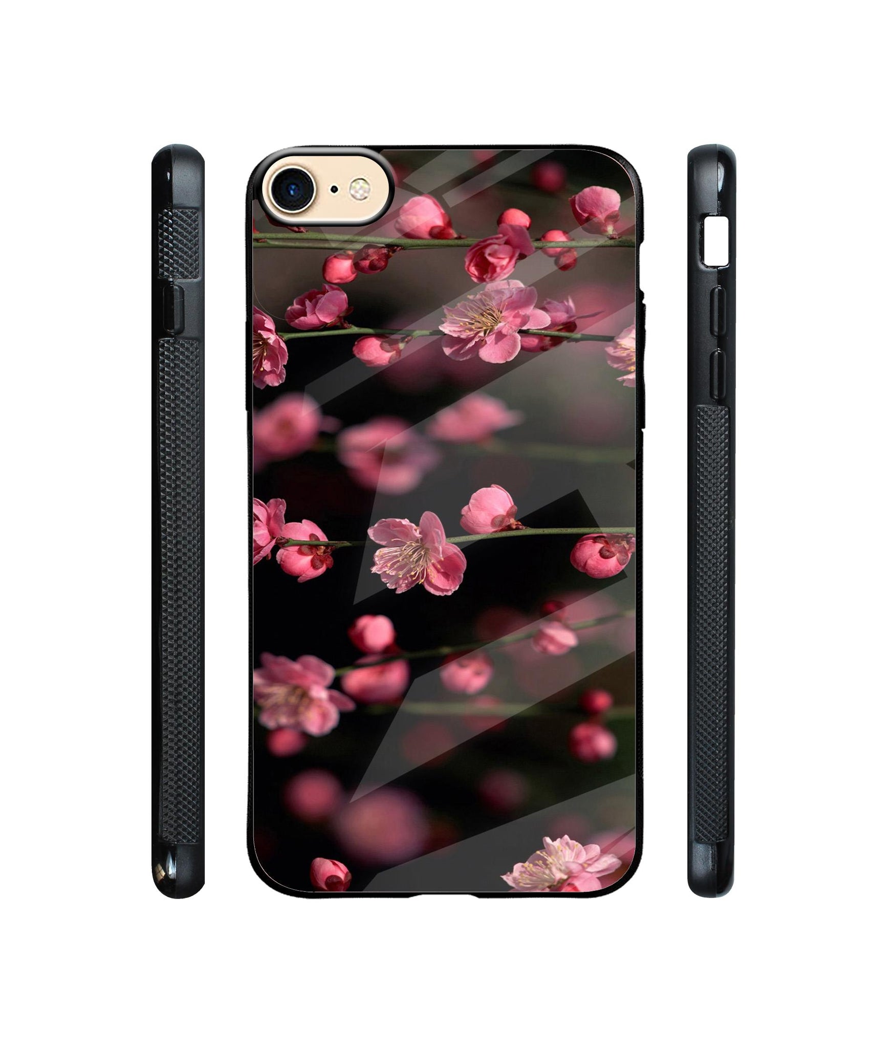 Pink Flowers Designer Printed Glass Cover for Apple iPhone 7 / iPhone 8
