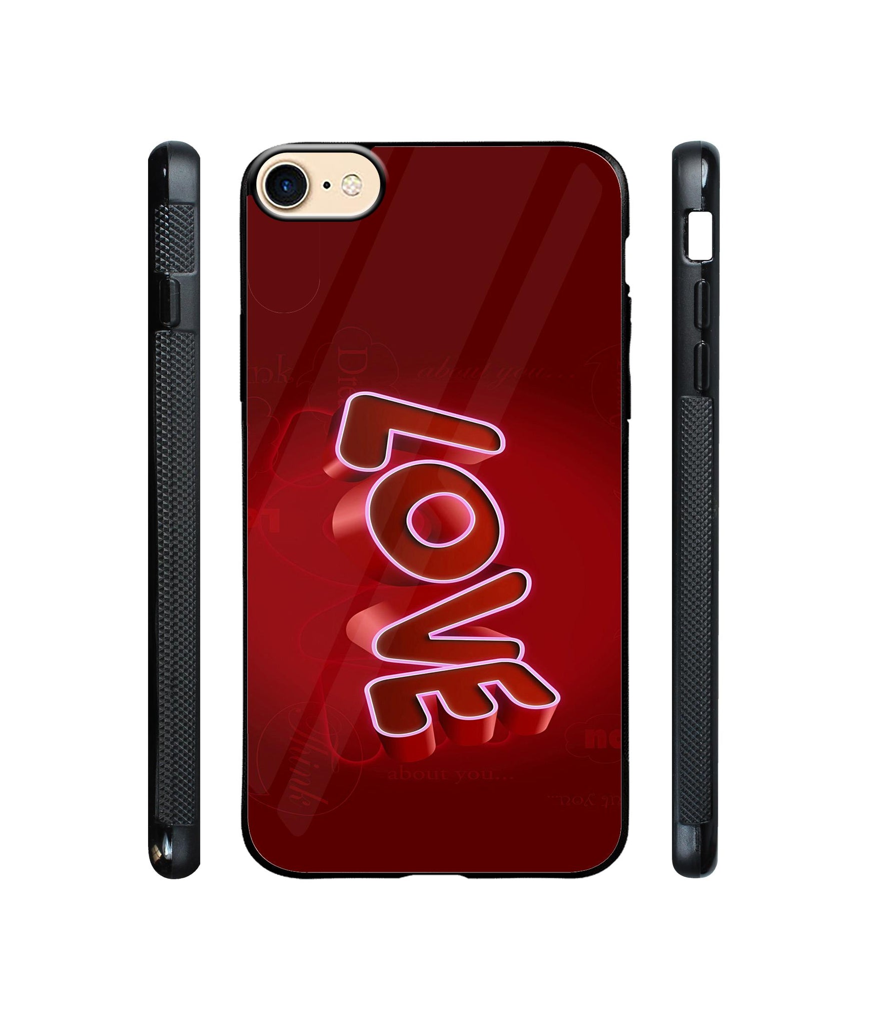 Love 3D Pattern Designer Printed Glass Cover for Apple iPhone 7 / iPhone 8