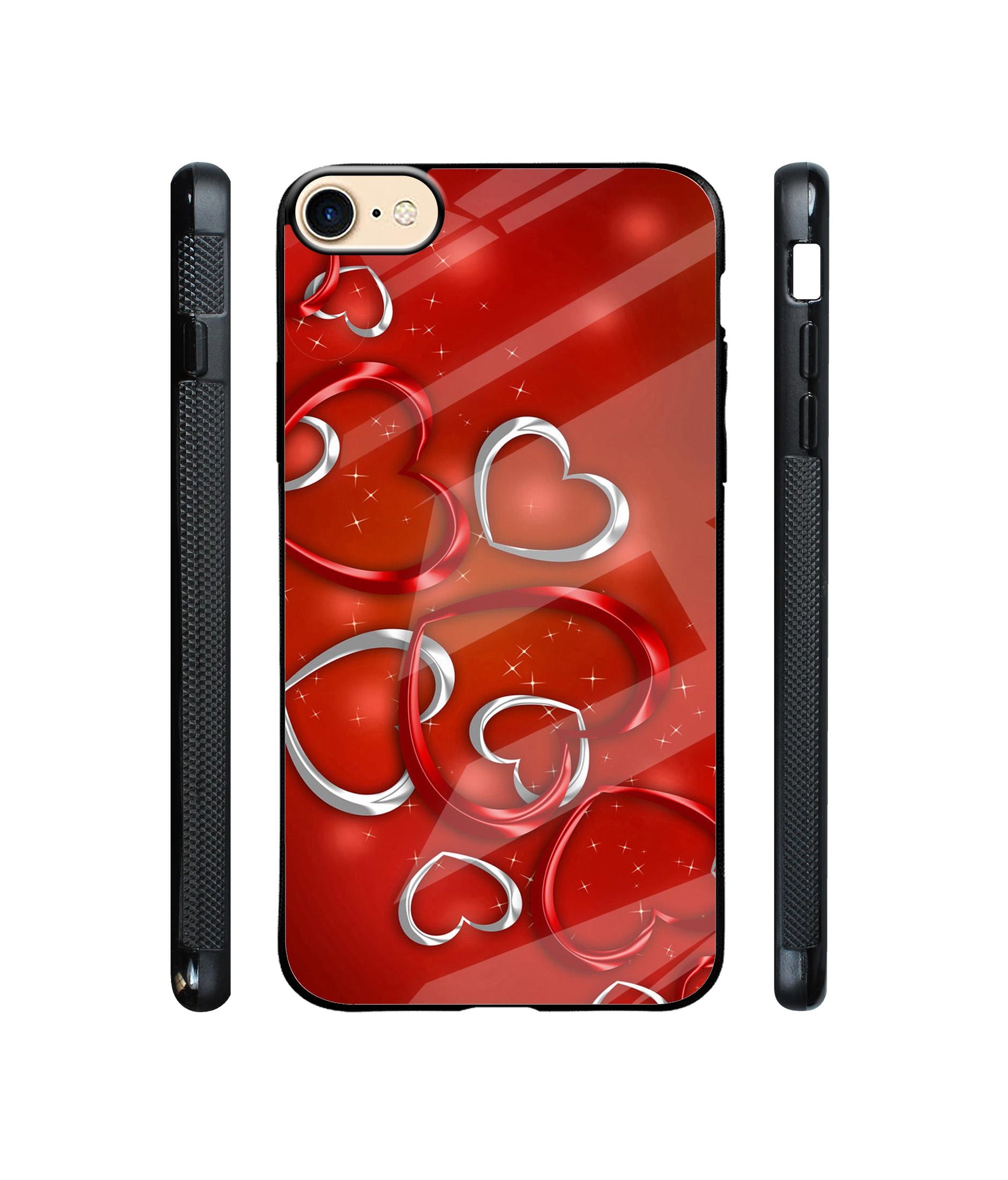 Hearts Designer Printed Glass Cover for Apple iPhone 7 / iPhone 8