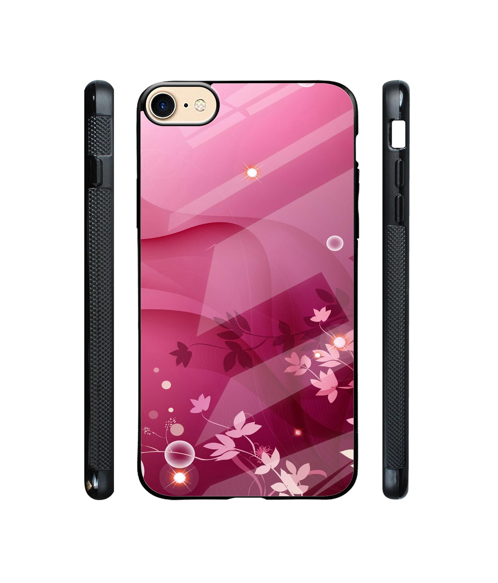Pink Abstract Designer Printed Glass Cover for Apple iPhone 7 / iPhone 8