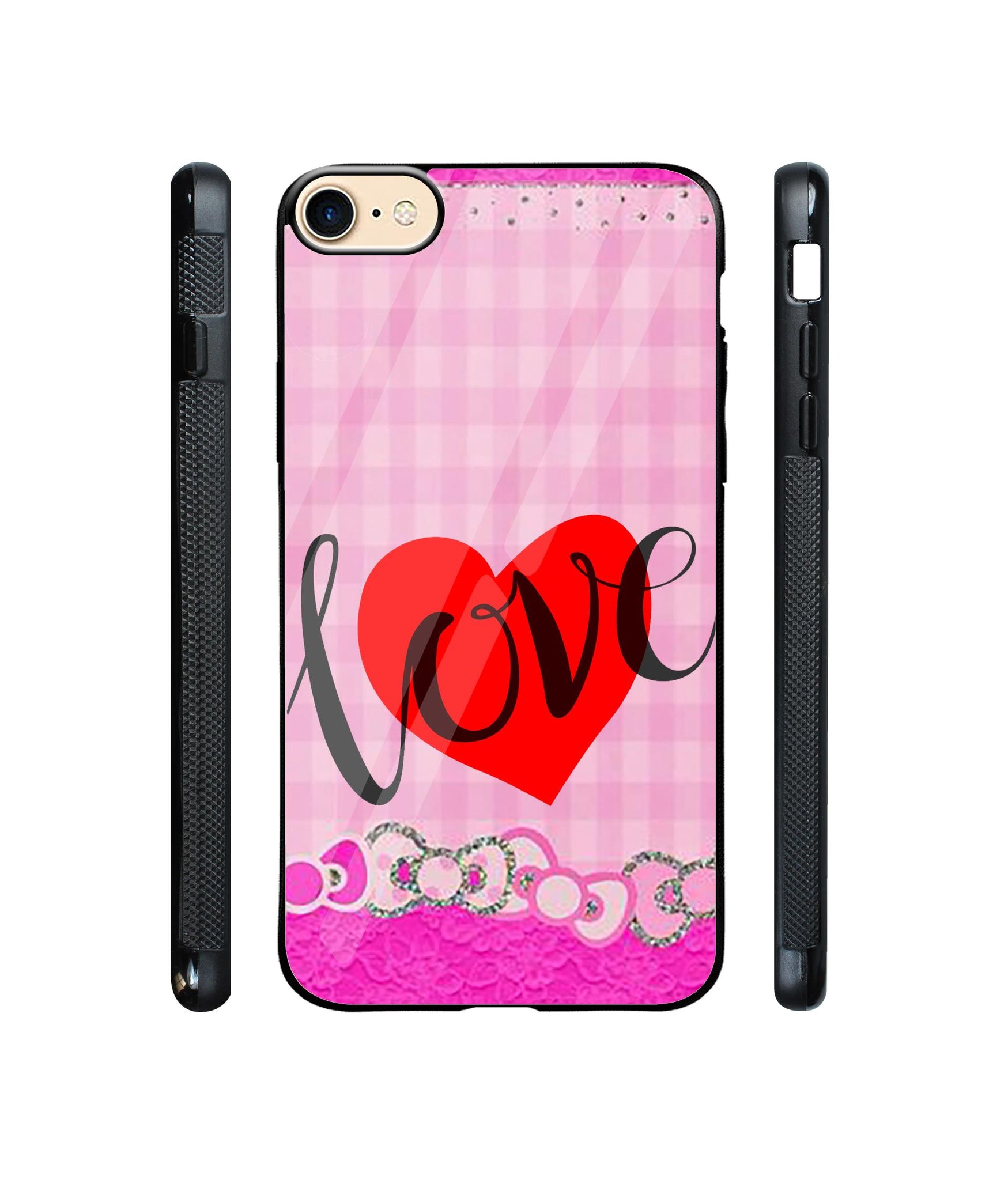 Love Print On Cloth Designer Printed Glass Cover for Apple iPhone 7 / iPhone 8