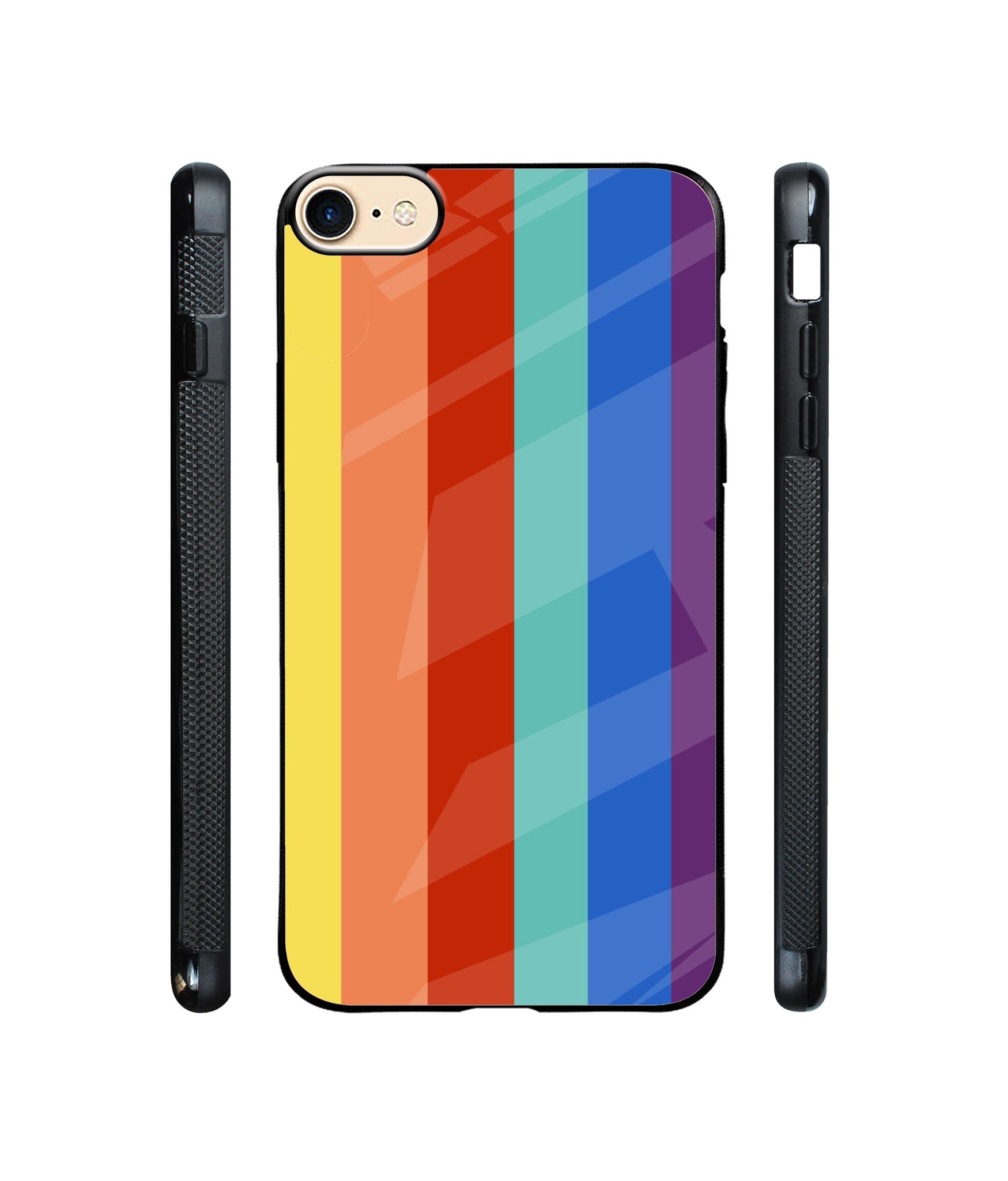 Rainbow Colors Designer Printed Glass Cover for Apple iPhone 7 / iPhone 8