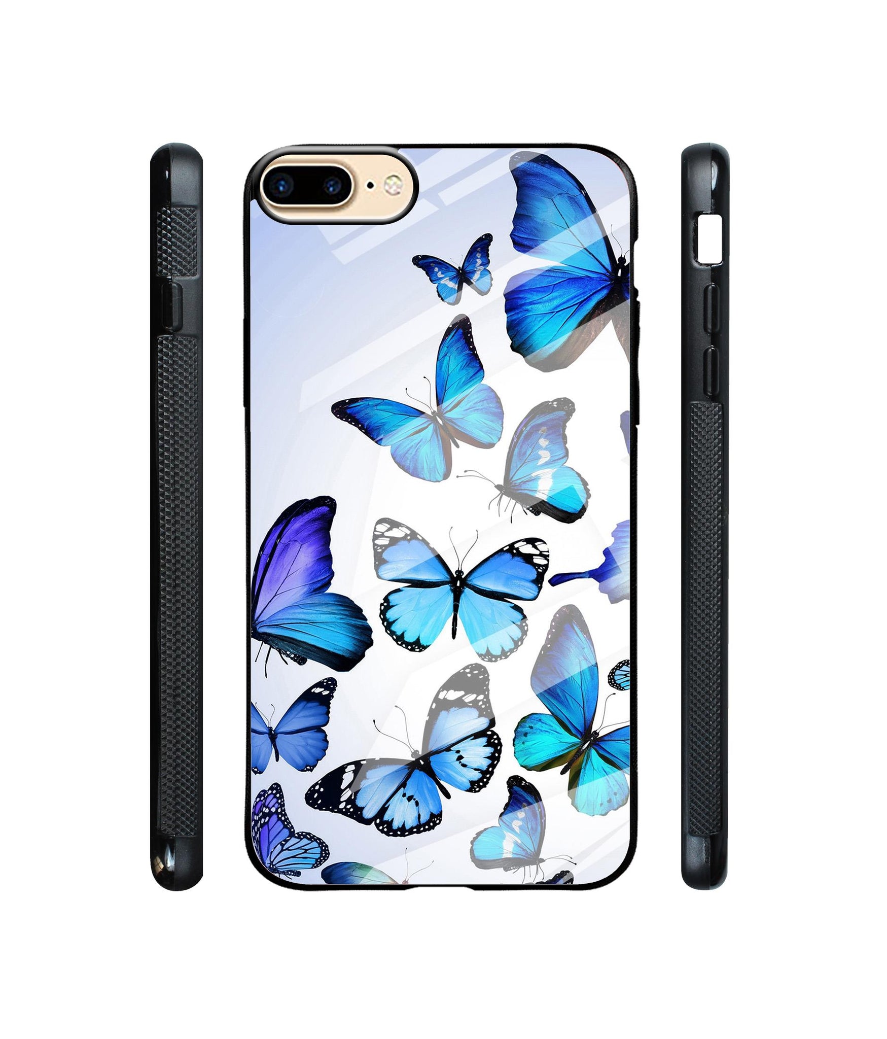 Colorful Butterfly Designer Printed Glass Cover for Apple iPhone 7 Plus / iPhone 8 Plus