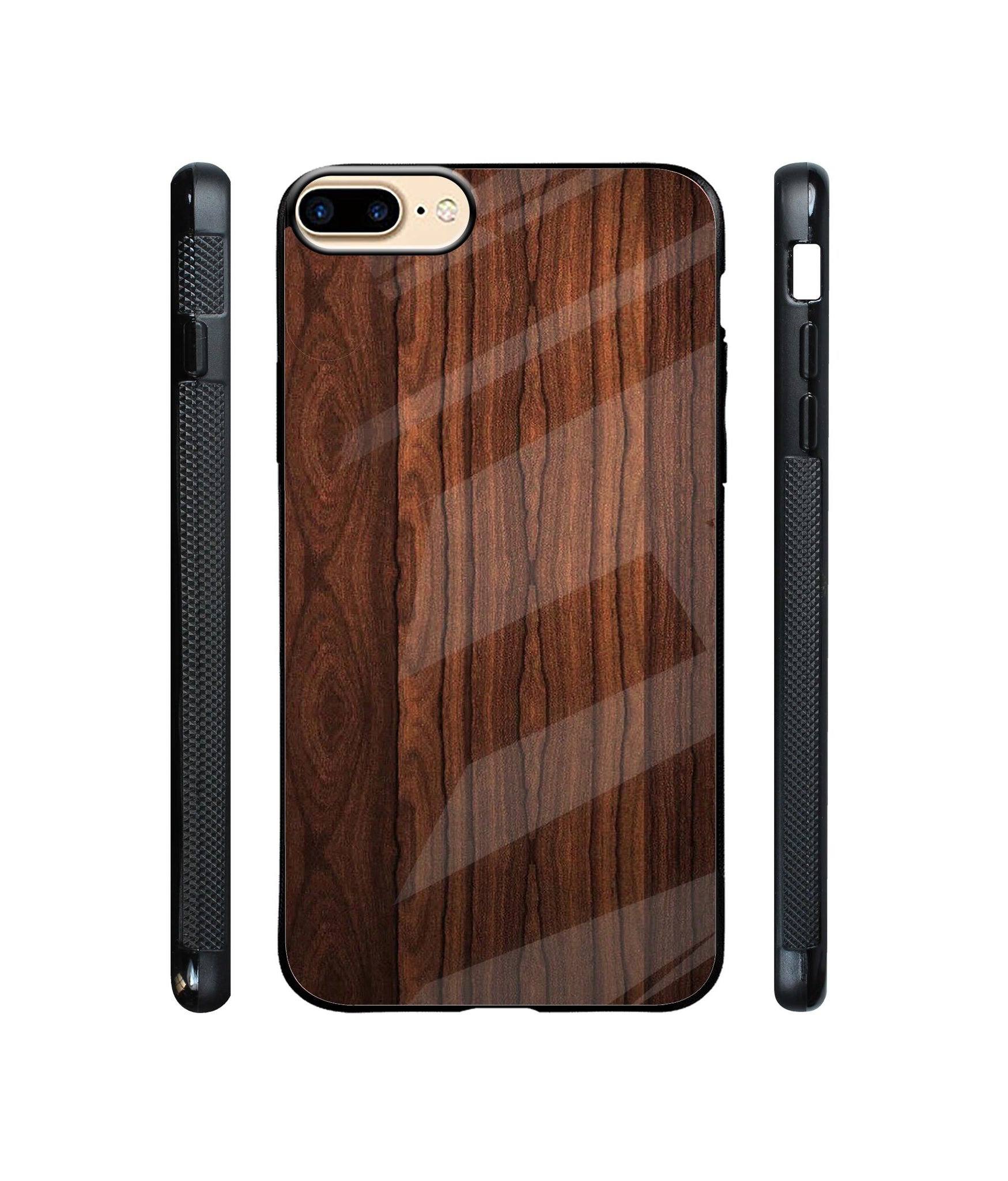 Wooden Texture Designer Printed Glass Cover for Apple iPhone 7 Plus / iPhone 8 Plus