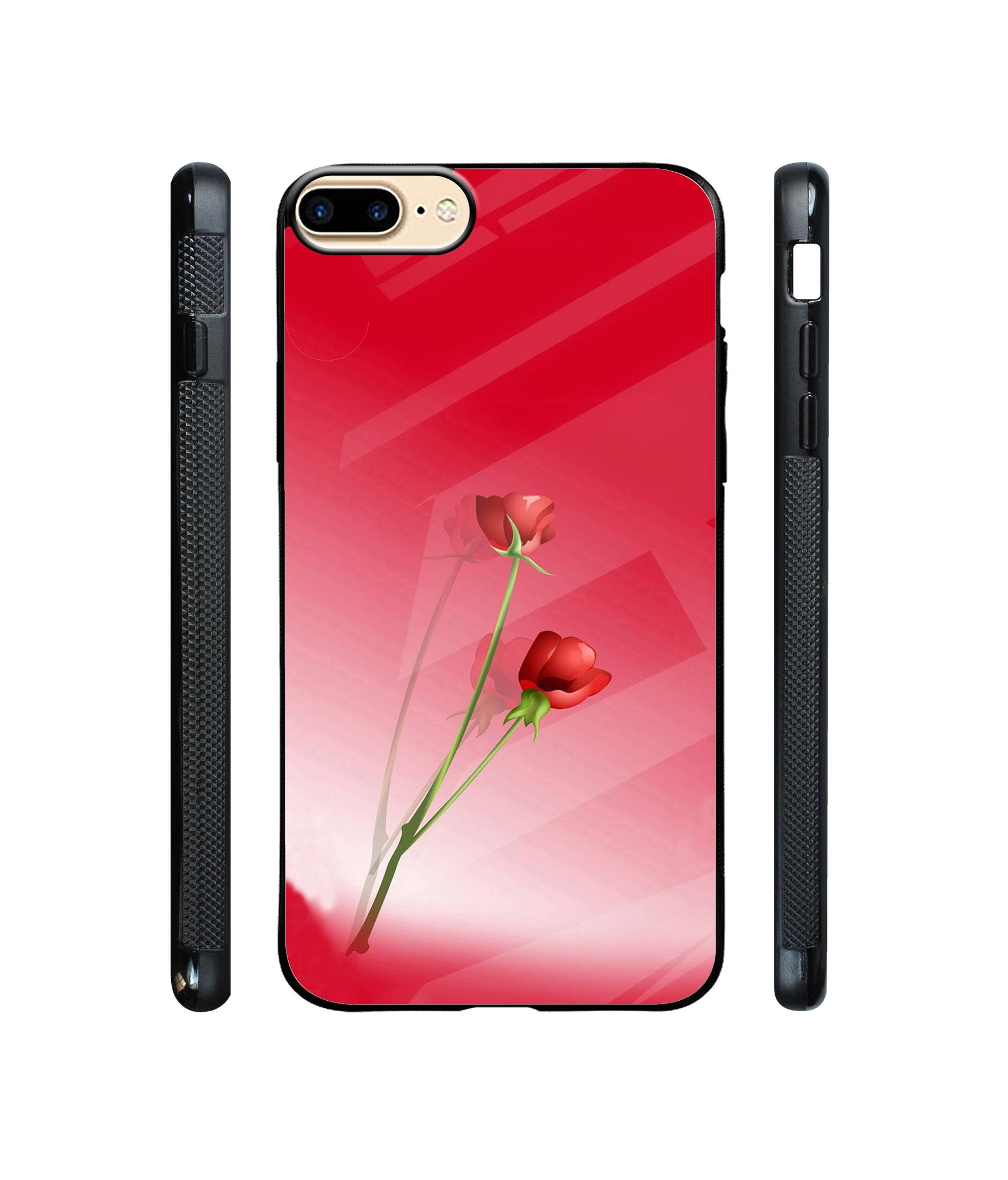 Red Roses Designer Printed Glass Cover for Apple iPhone 7 Plus / iPhone 8 Plus