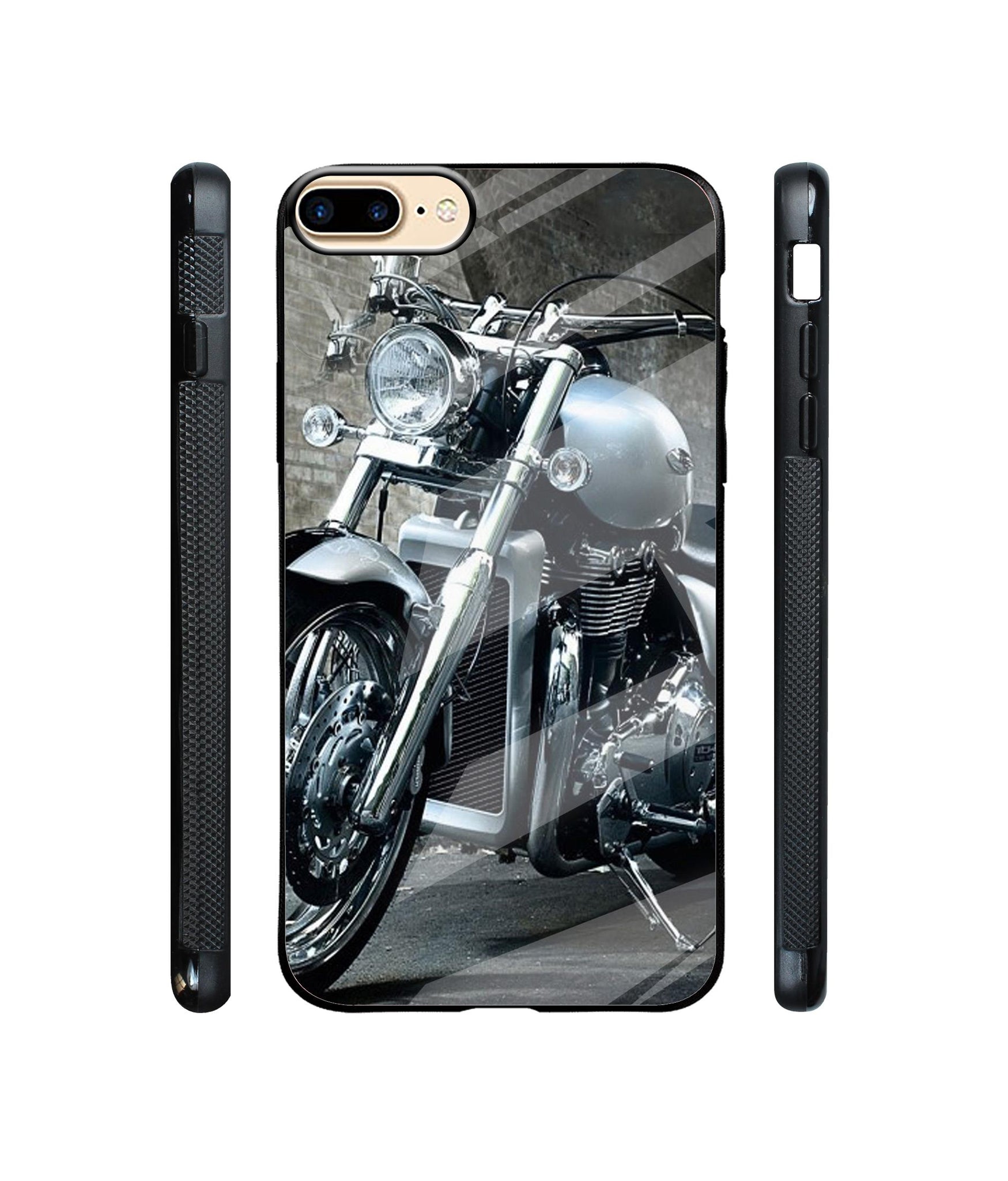 Motorcycle Designer Printed Glass Cover for Apple iPhone 7 Plus / iPhone 8 Plus