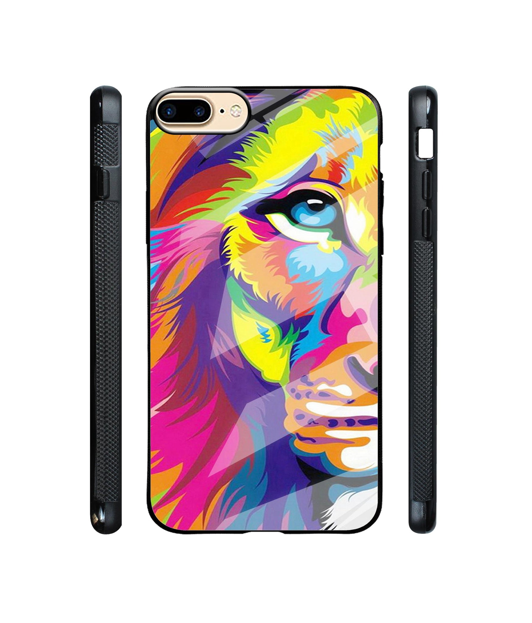 Lion Designer Printed Glass Cover for Apple iPhone 7 Plus / iPhone 8 Plus