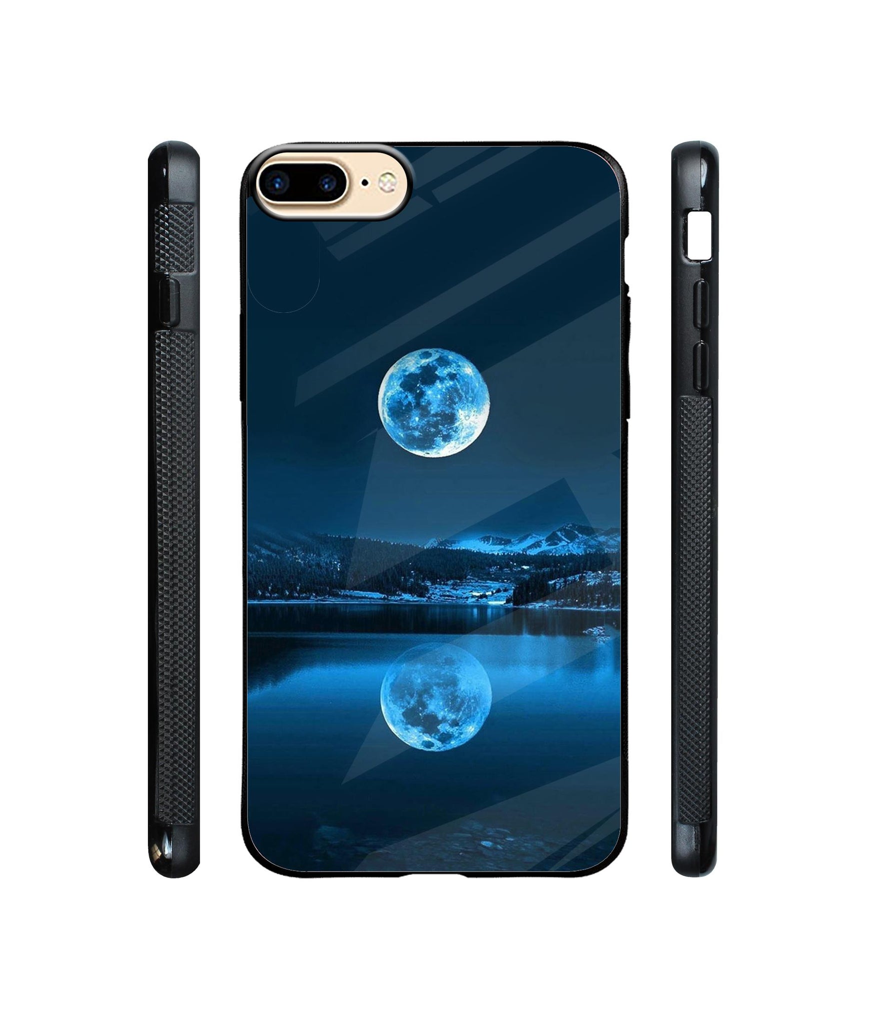 Moon Pattern Print Designer Printed Glass Cover for Apple iPhone 7 Plus / iPhone 8 Plus