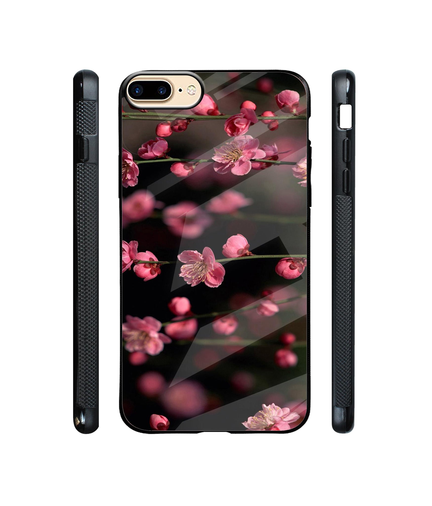 Pink Flowers Designer Printed Glass Cover for Apple iPhone 7 Plus / iPhone 8 Plus