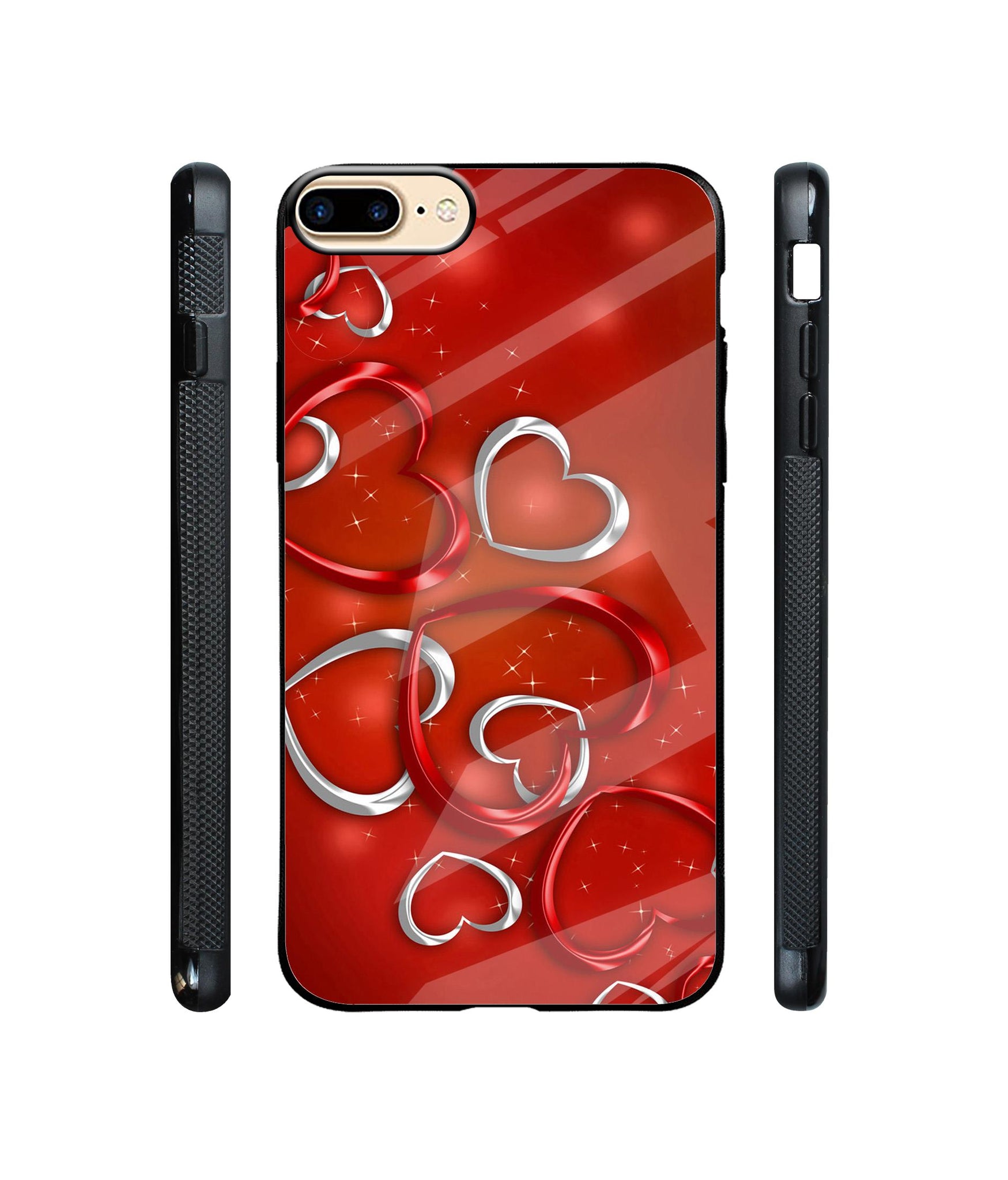 Hearts Designer Printed Glass Cover for Apple iPhone 7 Plus / iPhone 8 Plus