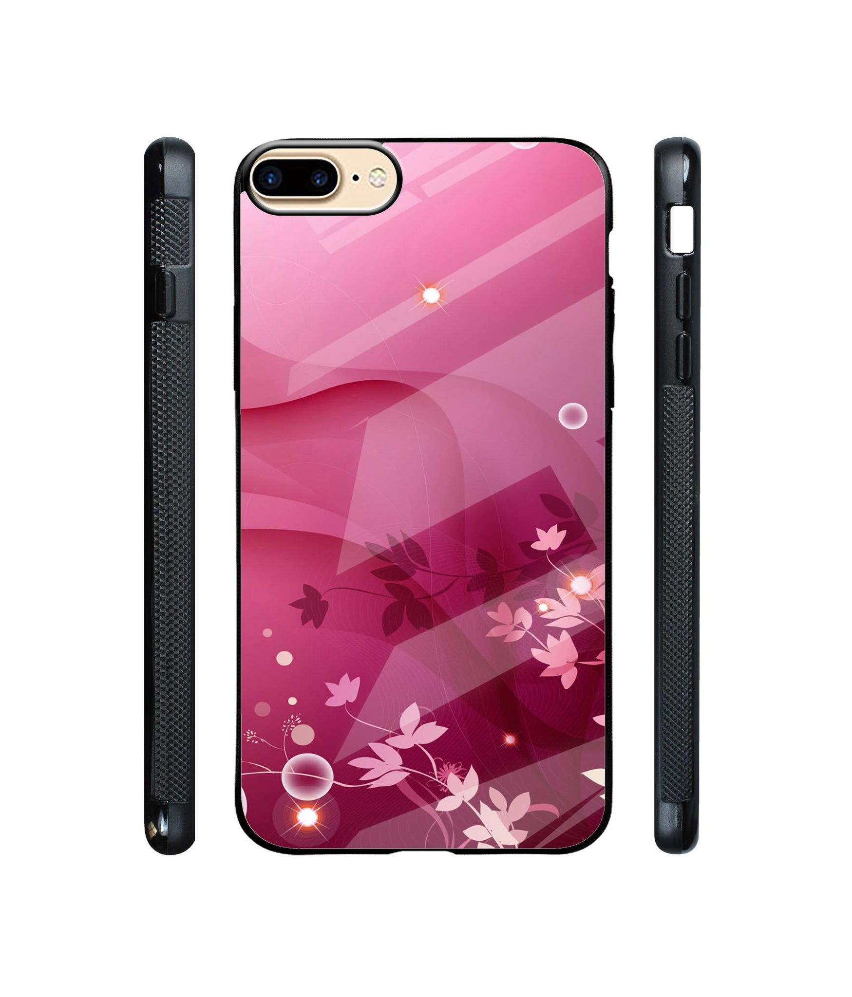 Pink Abstract Designer Printed Glass Cover for Apple iPhone 7 Plus / iPhone 8 Plus