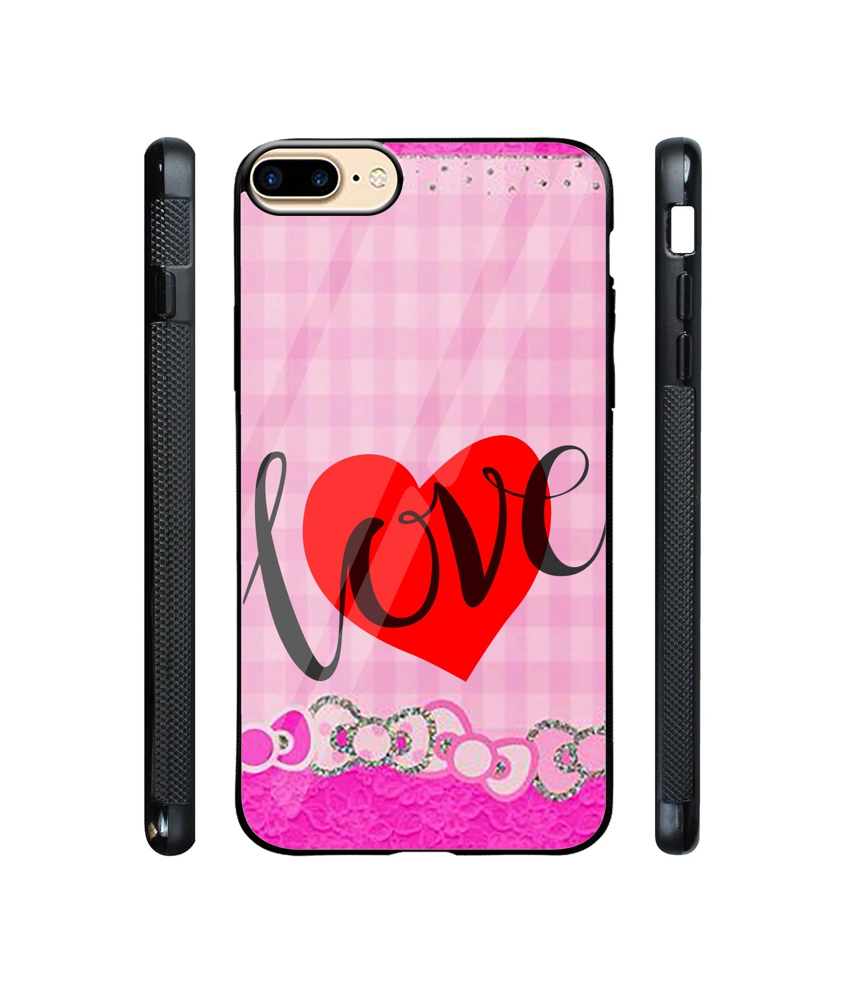 Love Print On Cloth Designer Printed Glass Cover for Apple iPhone 7 Plus / iPhone 8 Plus