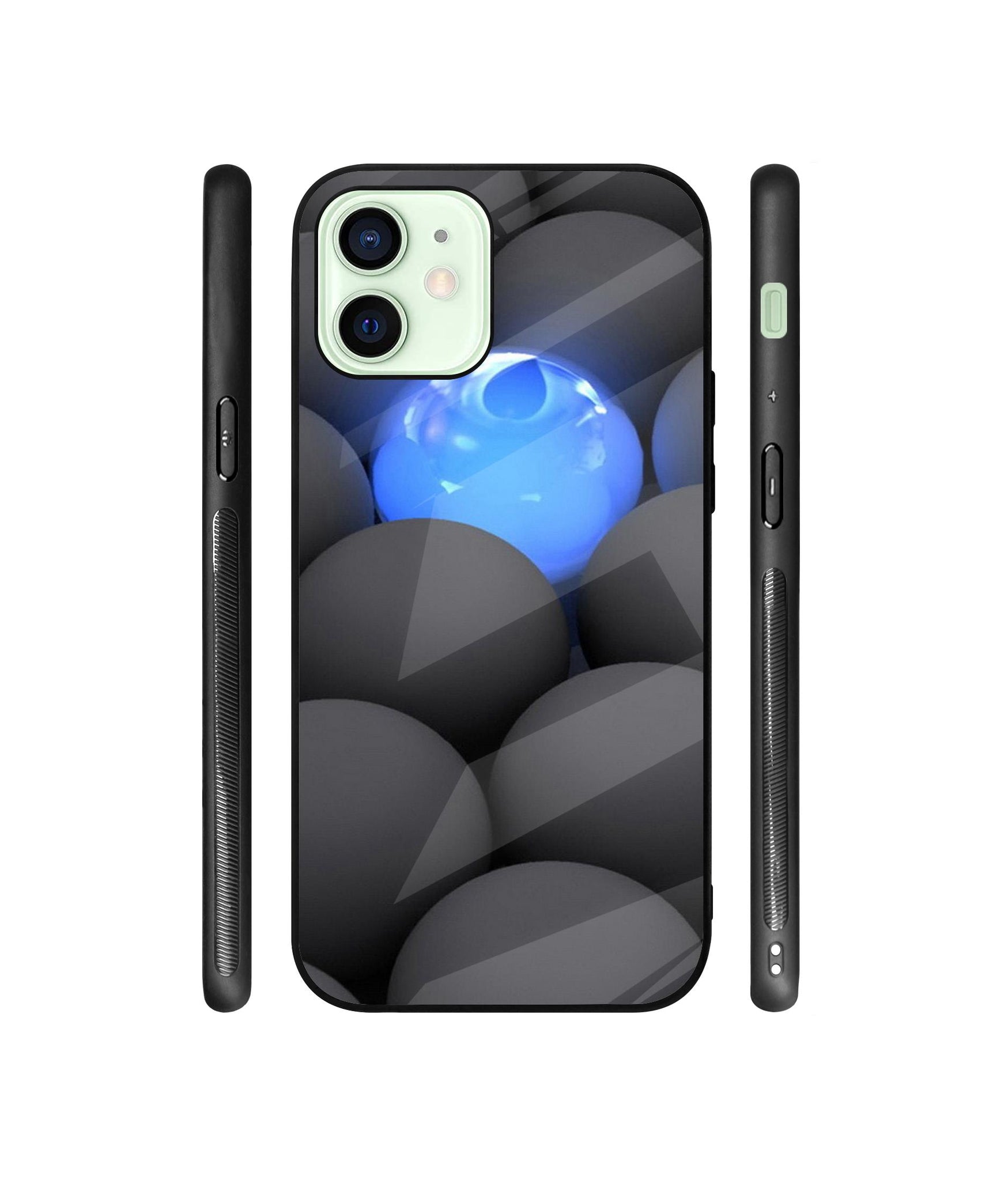Balls Dark Neon Sight Surface Designer Printed Glass Cover for Apple iPhone 12 Mini