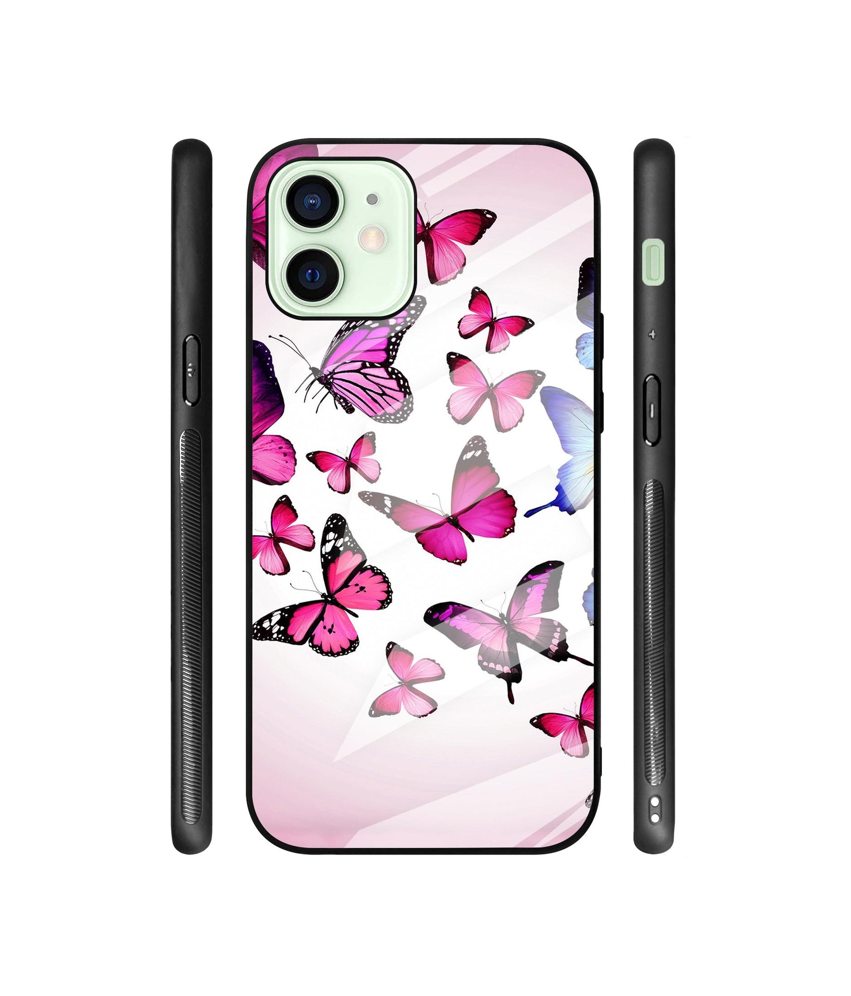 Flying Butterfly Colorful Designer Printed Glass Cover for Apple iPhone 12 Mini