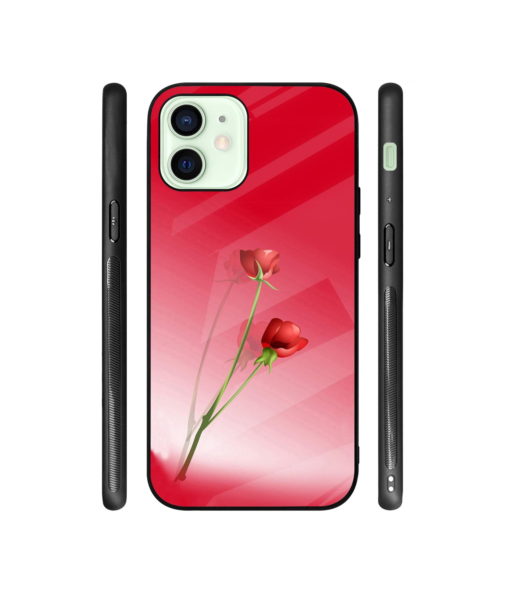 Red Roses Designer Printed Glass Cover for Apple iPhone 12 Mini