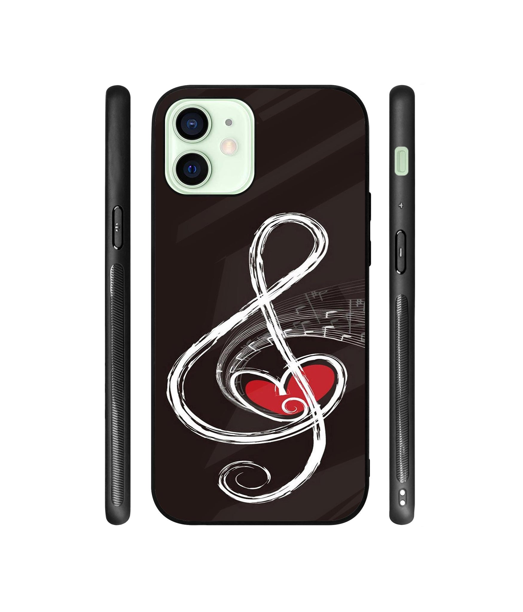 Love Note Music Designer Printed Glass Cover for Apple iPhone 12 Mini
