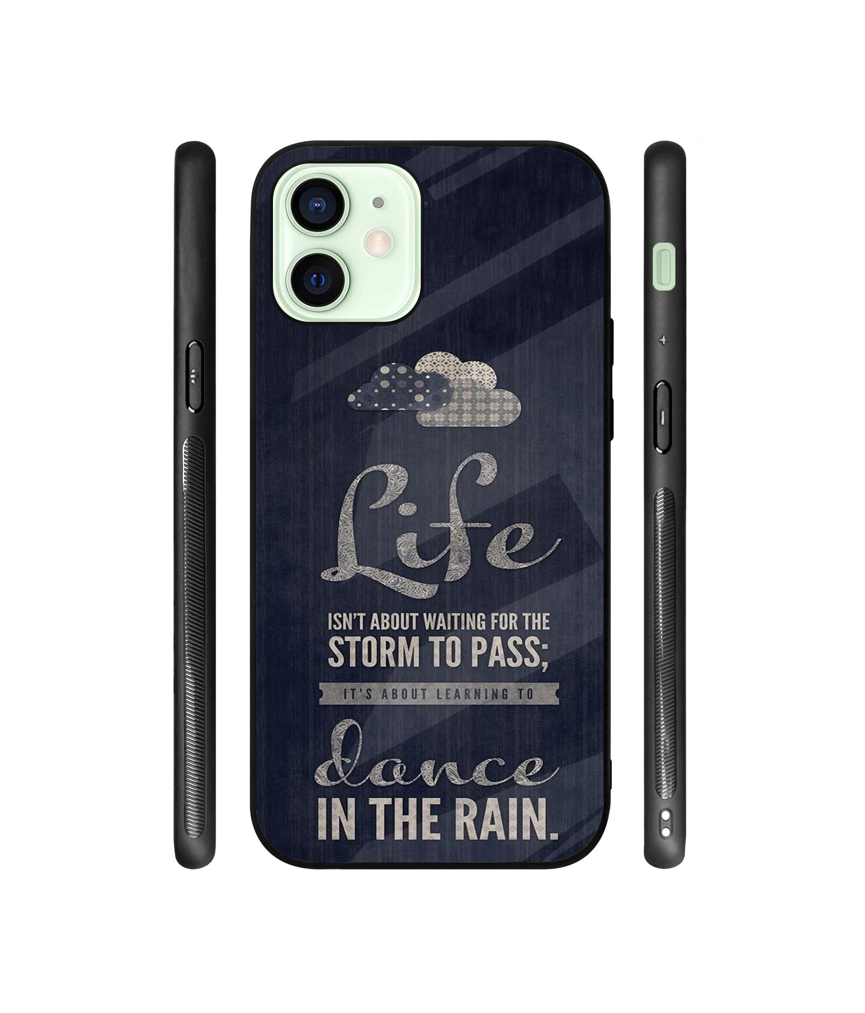 Life Pattern Print Designer Printed Glass Cover for Apple iPhone 12 Mini
