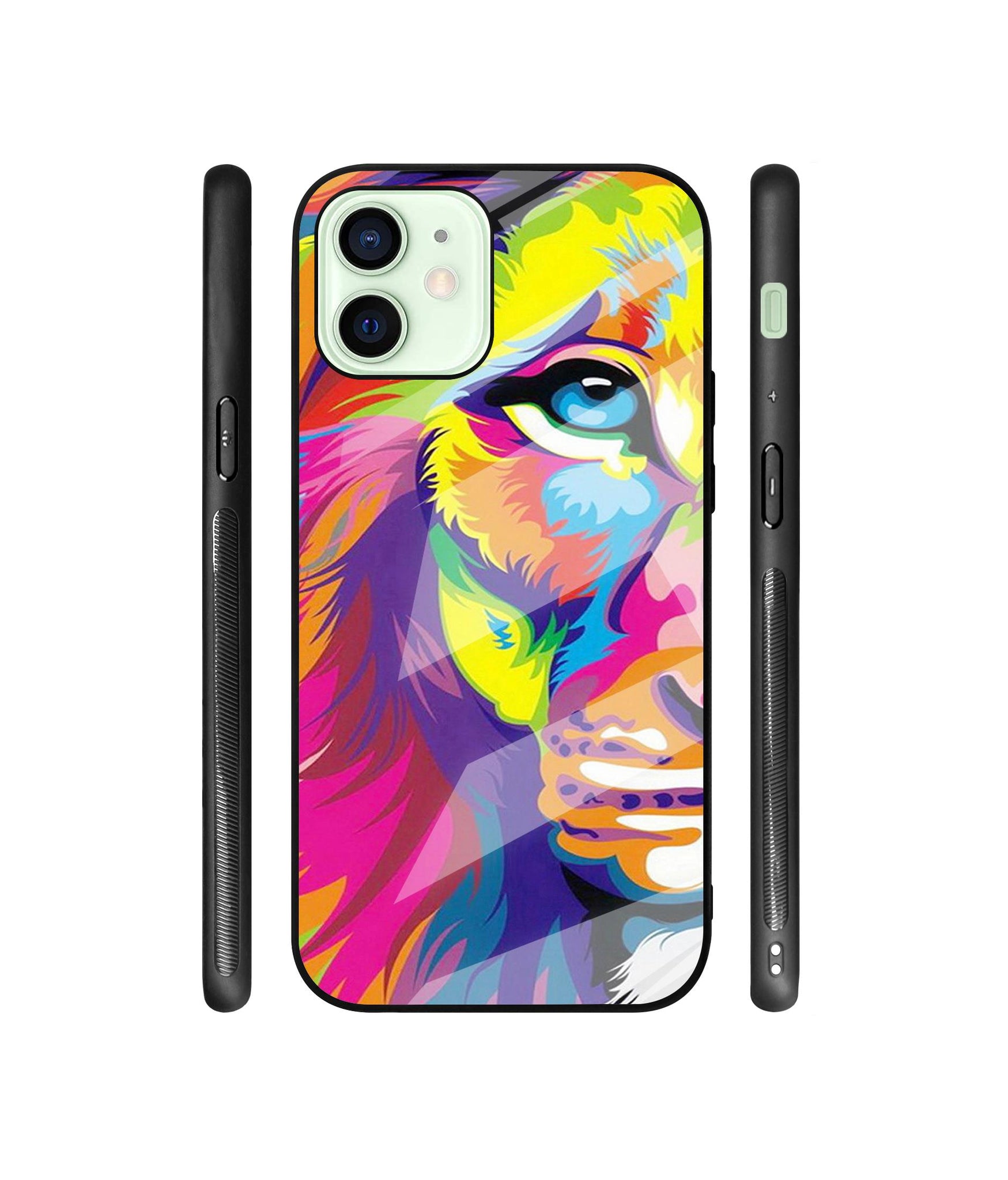Lion Designer Printed Glass Cover for Apple iPhone 12 Mini