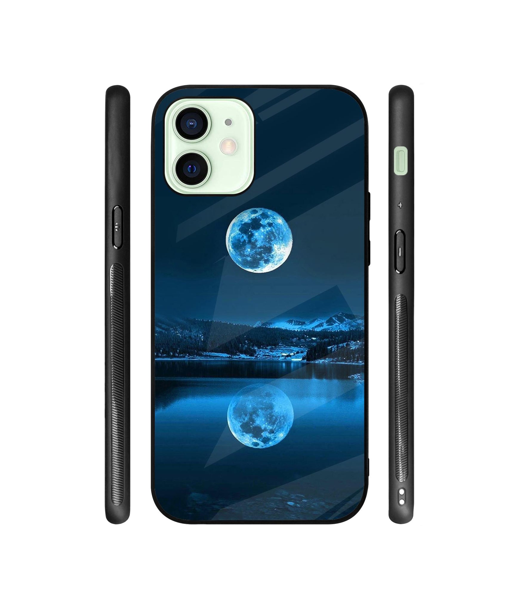 Moon Pattern Print Designer Printed Glass Cover for Apple iPhone 12 Mini